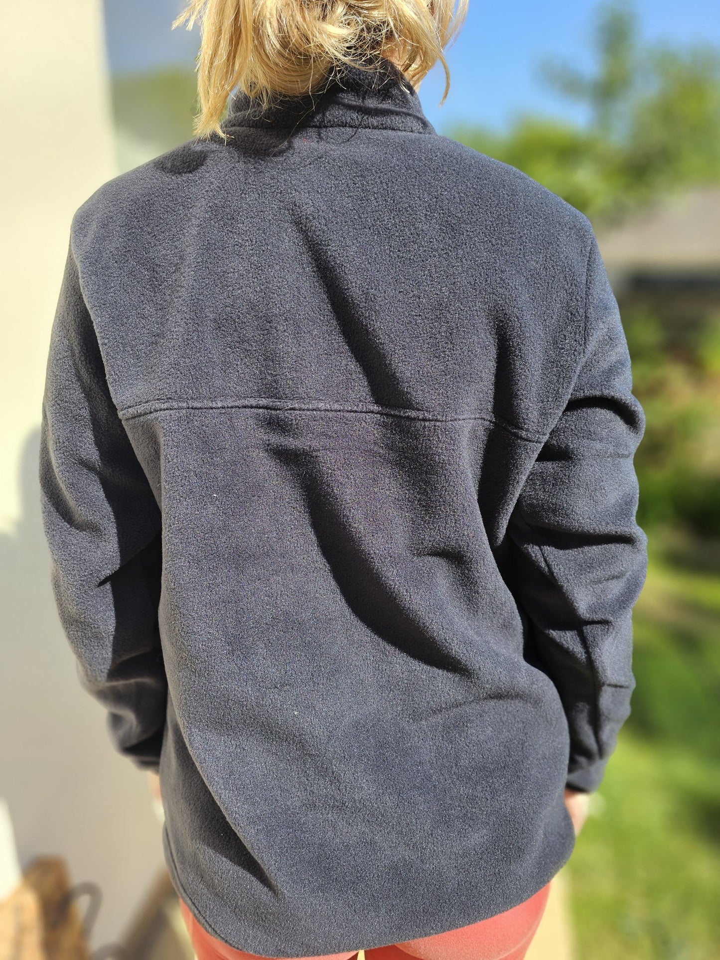 Columbia Black Snap Button Up Fleece Pullover Jumper - M/Medium