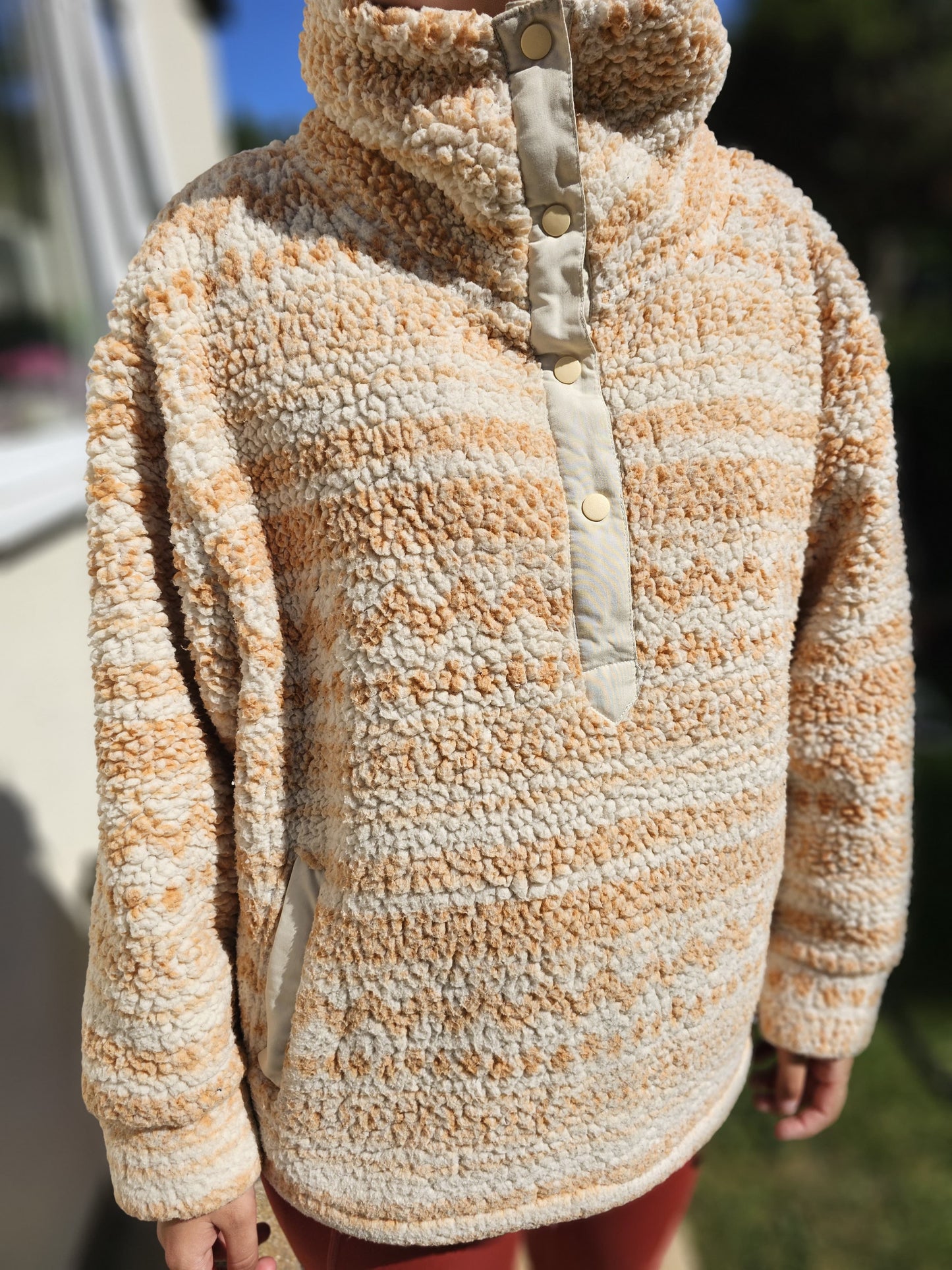 Ripcurl La Isla Polar Sherpa Pullover Snap Fleece Jumper - M/Medium