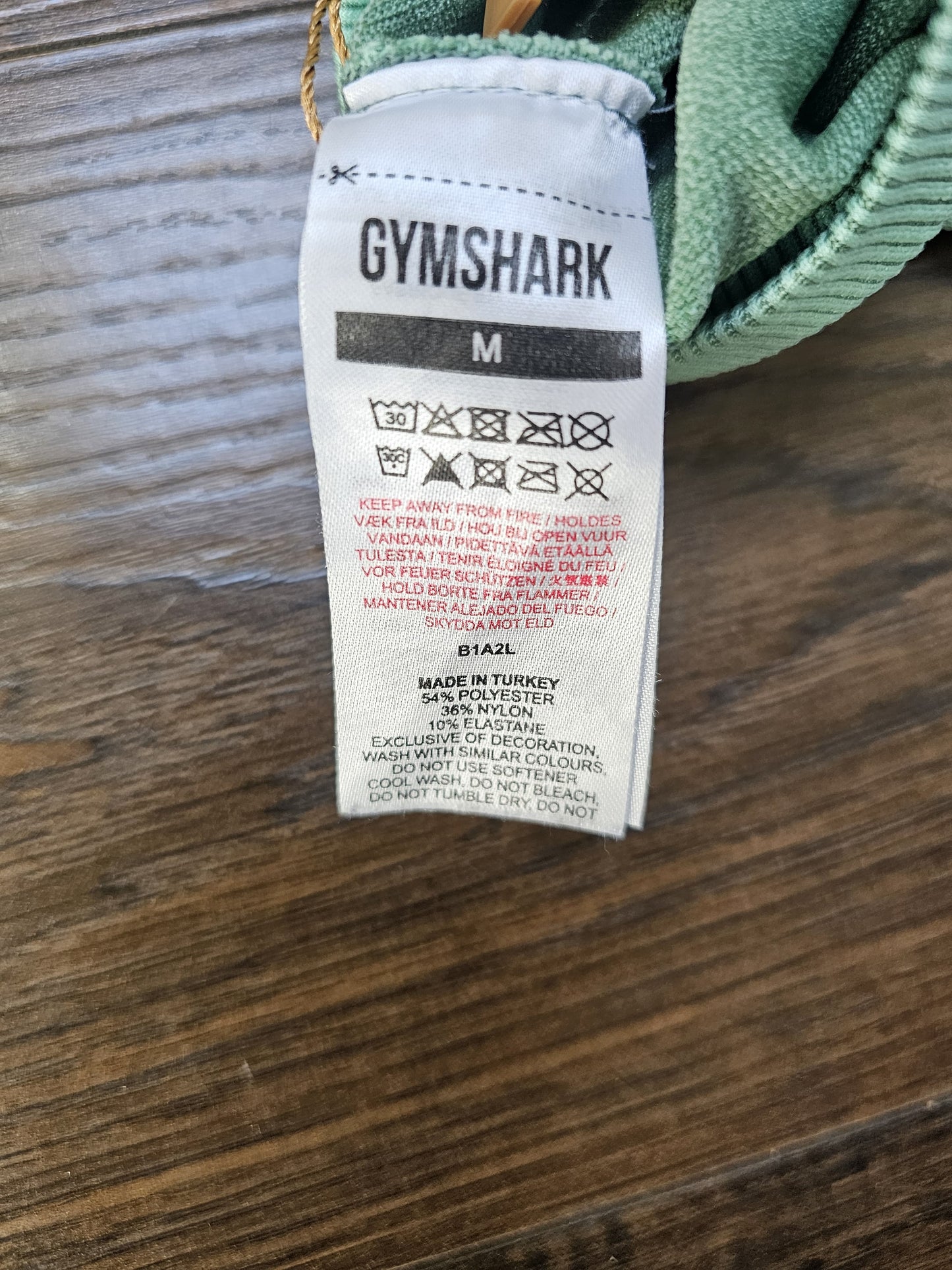 Womens Gym Shark Co-Ord Cropped Activewear Gym Set Leggings/Top/Long Sleeve - M/Medium