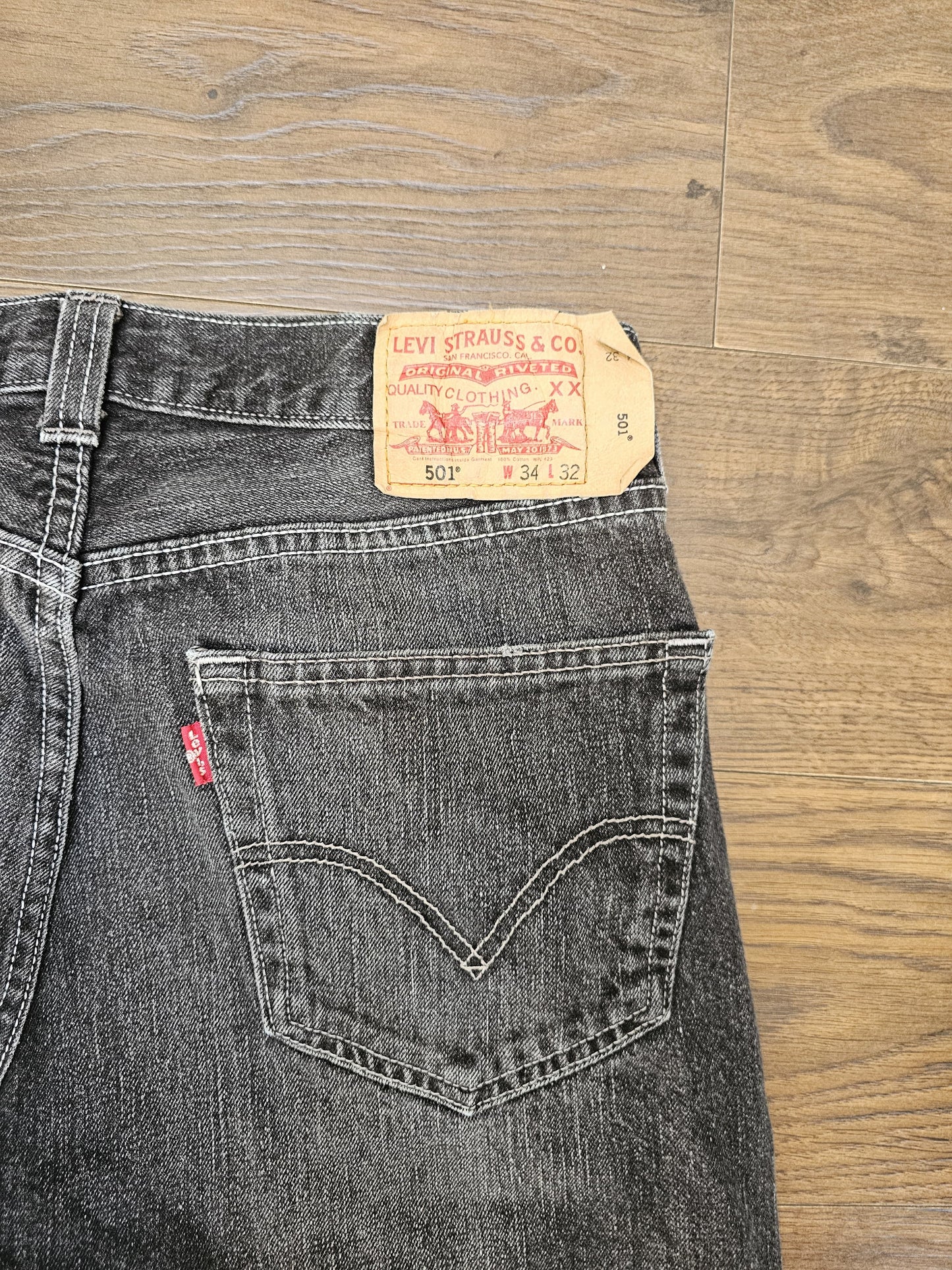 Levi's Original 501 Black Jeans 501 Straight Fit - W34/32L