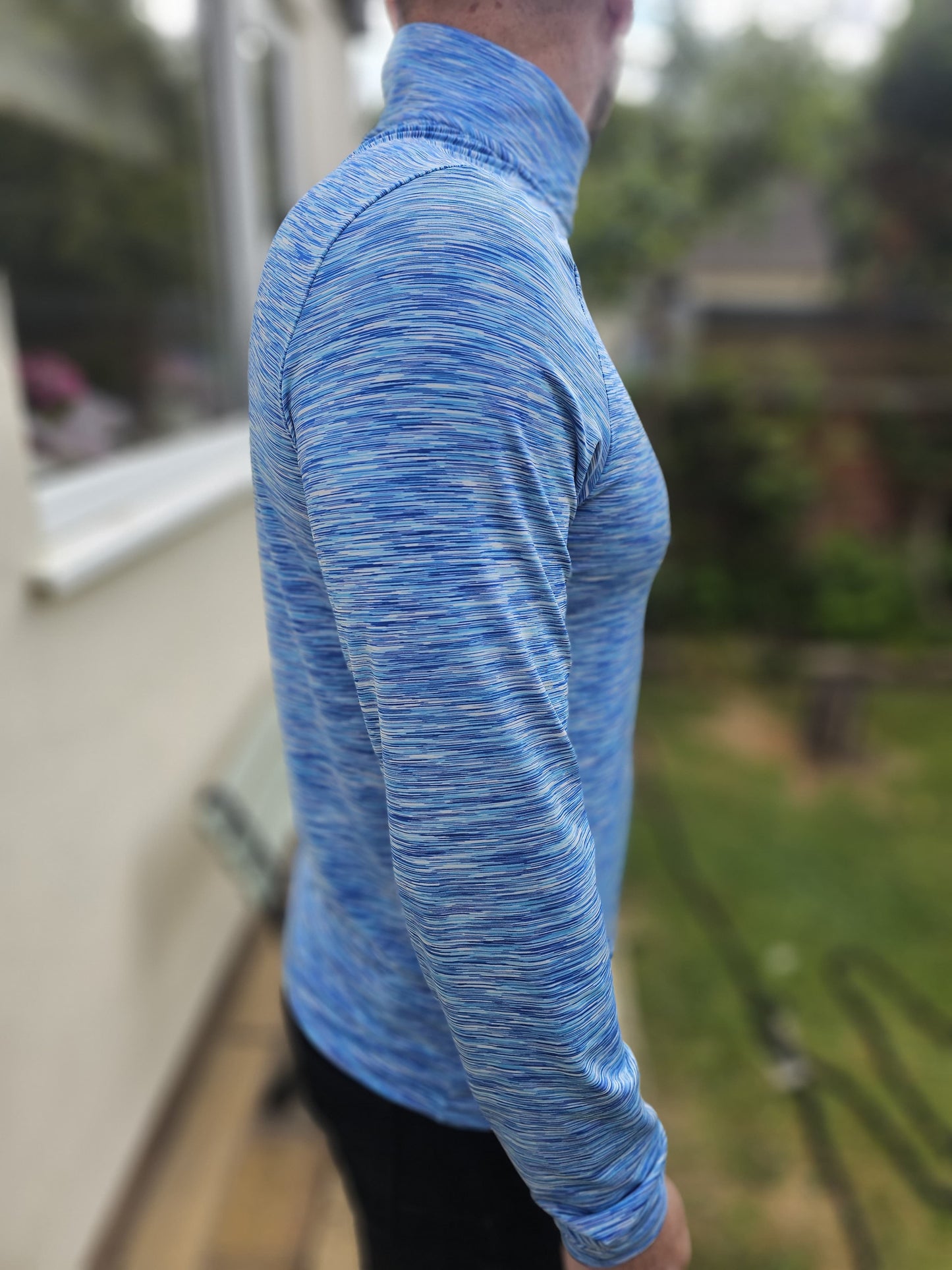 Mens Trailberg Activewear Blue 1/4 Zip Long Sleeve Top - M/Medium