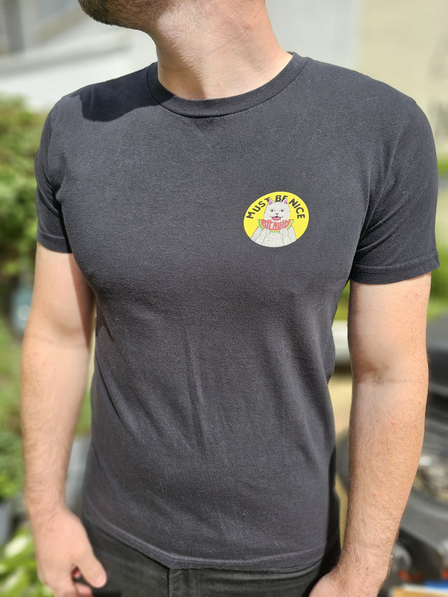Ripndip Black Short Sleeve Must Be Nice Melon Print T-Shirt - M/Medium