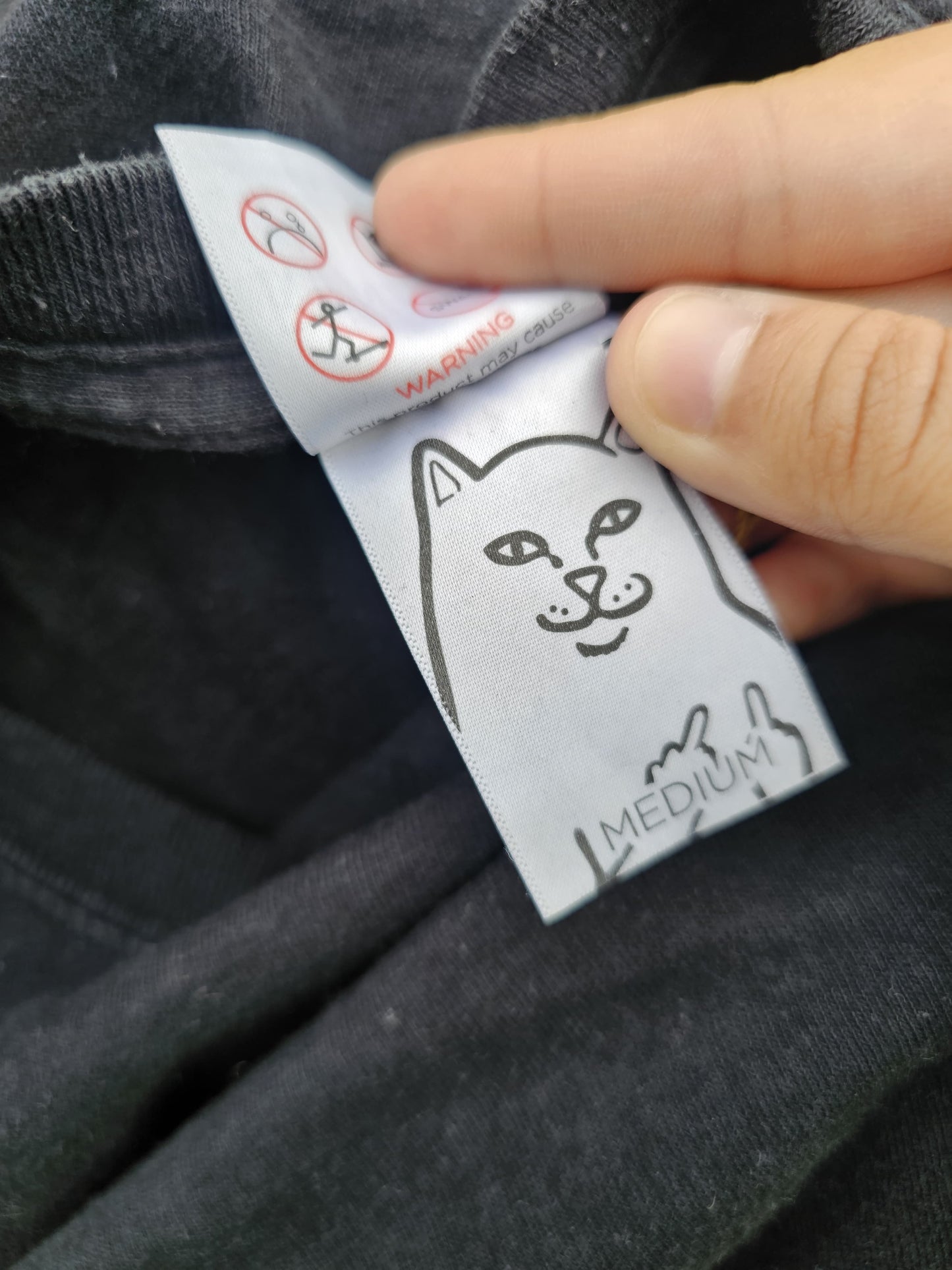Ripndip Black Long Sleeve Nermal Wave Japanese Print T-Shirt - M/Medium