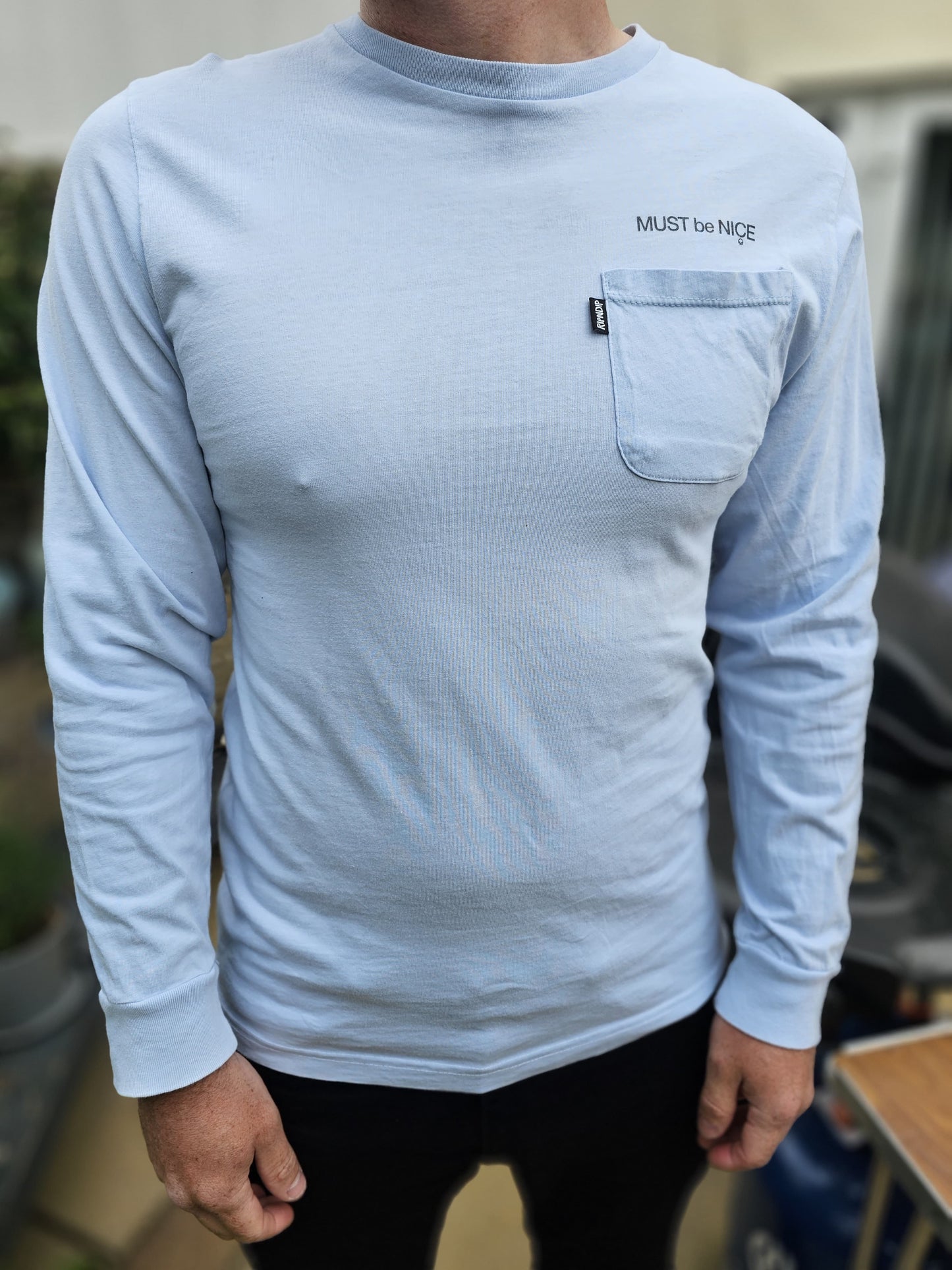 Ripndip Blue Long Sleeve Mother Nermal Print T-Shirt - M/Medium