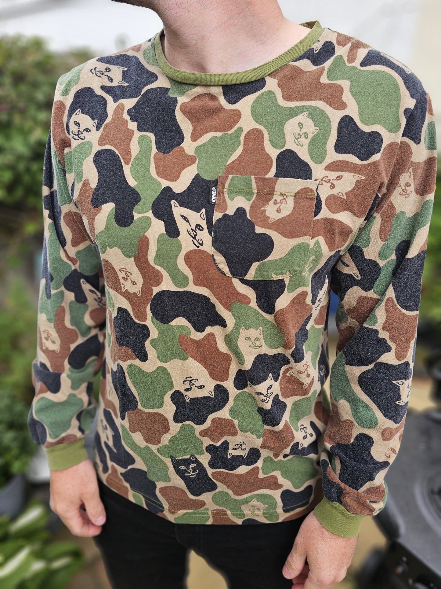 Ripndip Camo Nermal Long Sleeve Print T-Shirt - L/Large