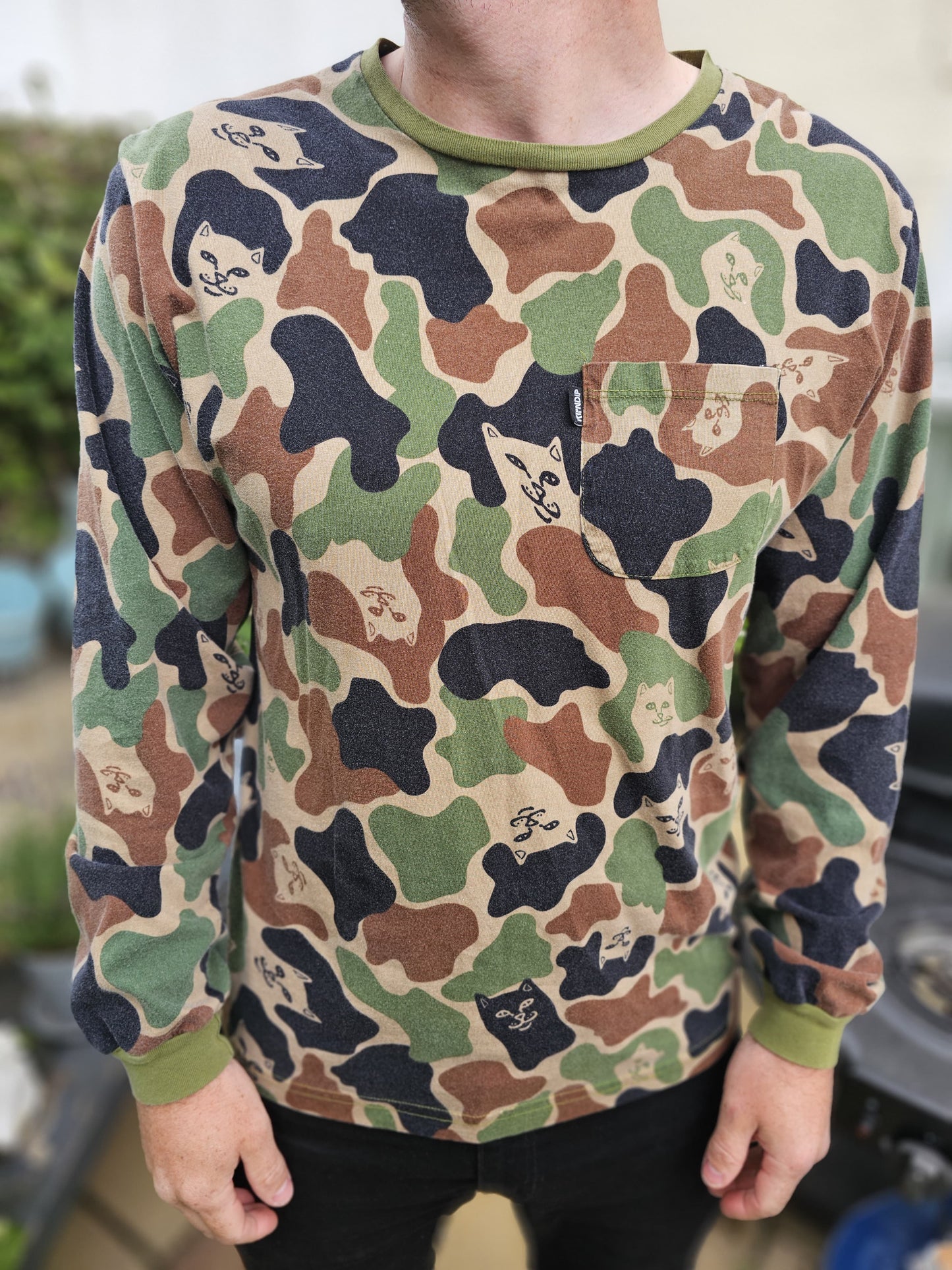 Ripndip Camo Nermal Long Sleeve Print T-Shirt - L/Large