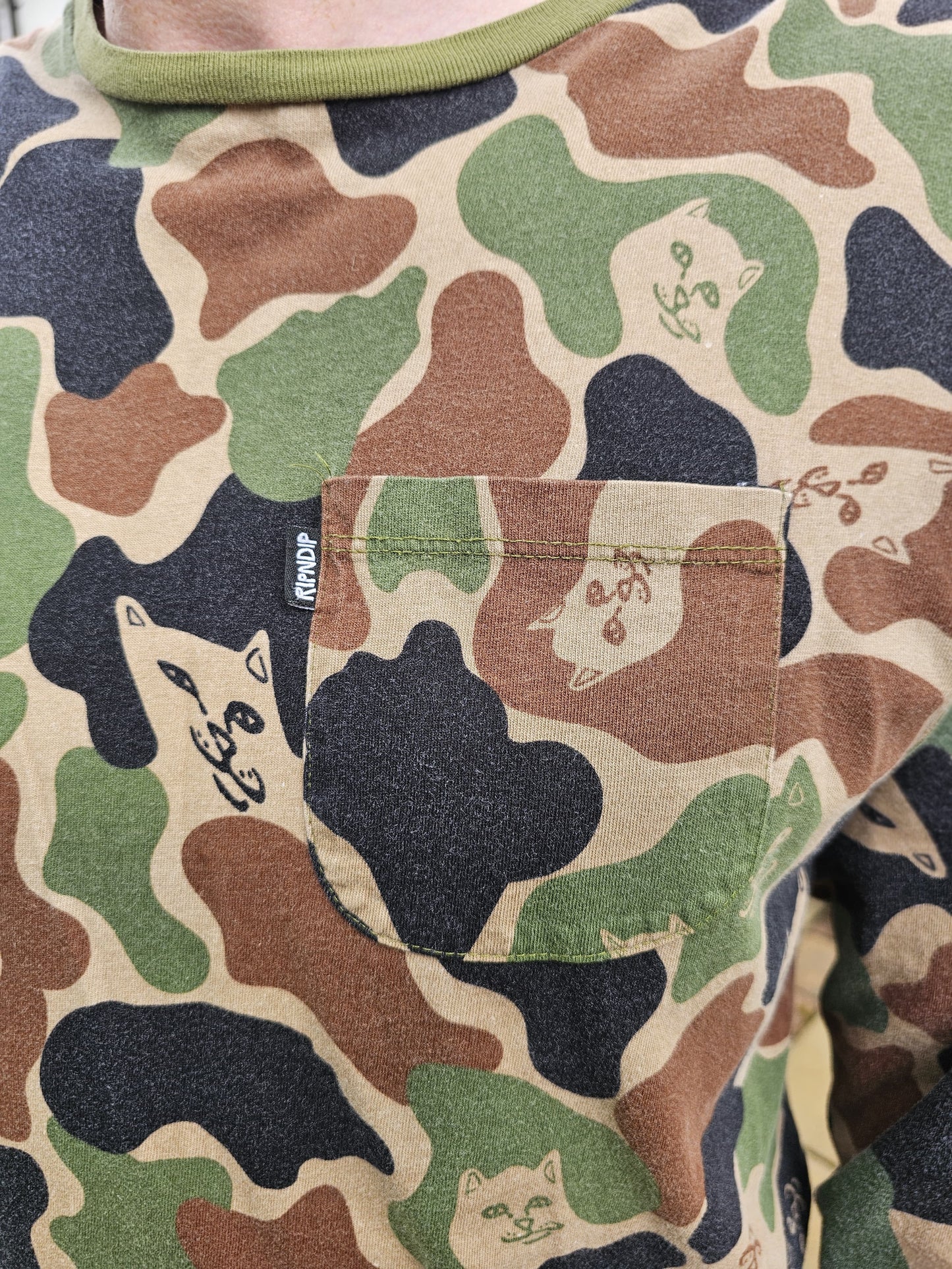 Ripndip Camo Nermal Long Sleeve Print T-Shirt - L/Large