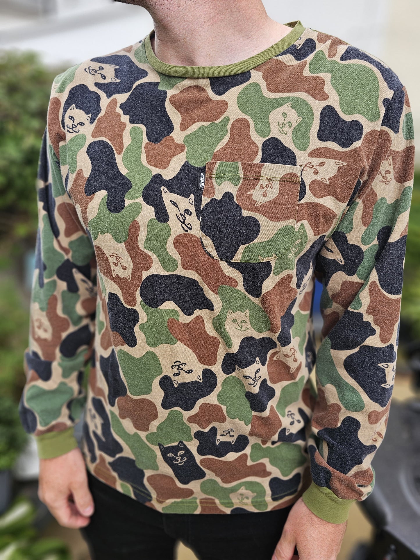 Ripndip Camo Nermal Long Sleeve Print T-Shirt - L/Large