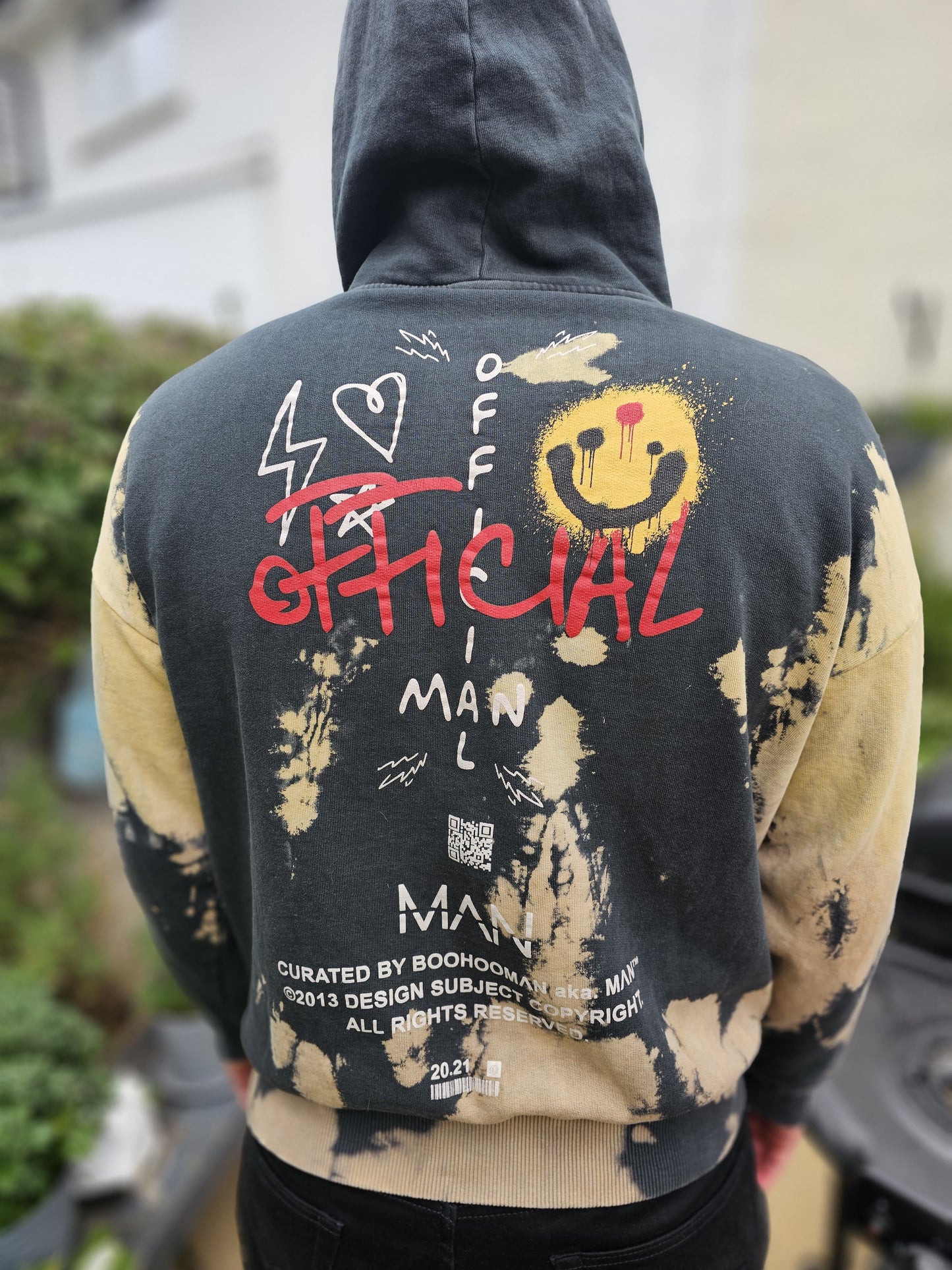Boohoo Man World Wide Overized Drip Face Tie Dye Pullover Hoodie - S/Small M/Medium L/Large