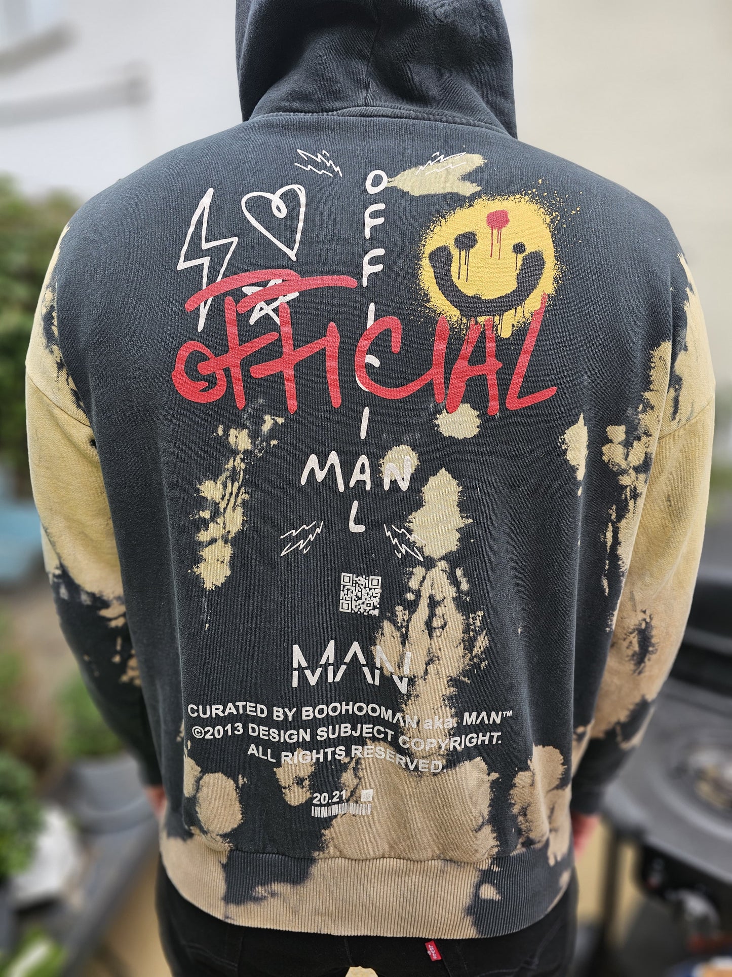 Boohoo Man World Wide Overized Drip Face Tie Dye Pullover Hoodie - S/Small M/Medium L/Large