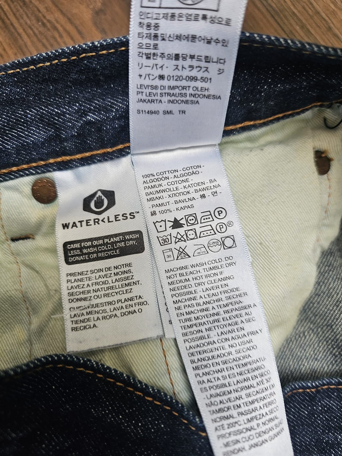 Levi's Mens Blue Jeans 501 Classic Straight Fit - W28/30L Denim Trousers Bottoms