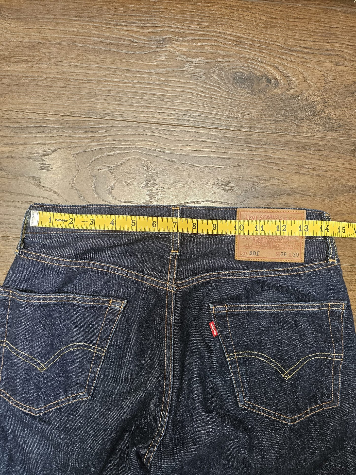 Levi's Mens Blue Jeans 501 Classic Straight Fit - W28/30L Denim Trousers Bottoms