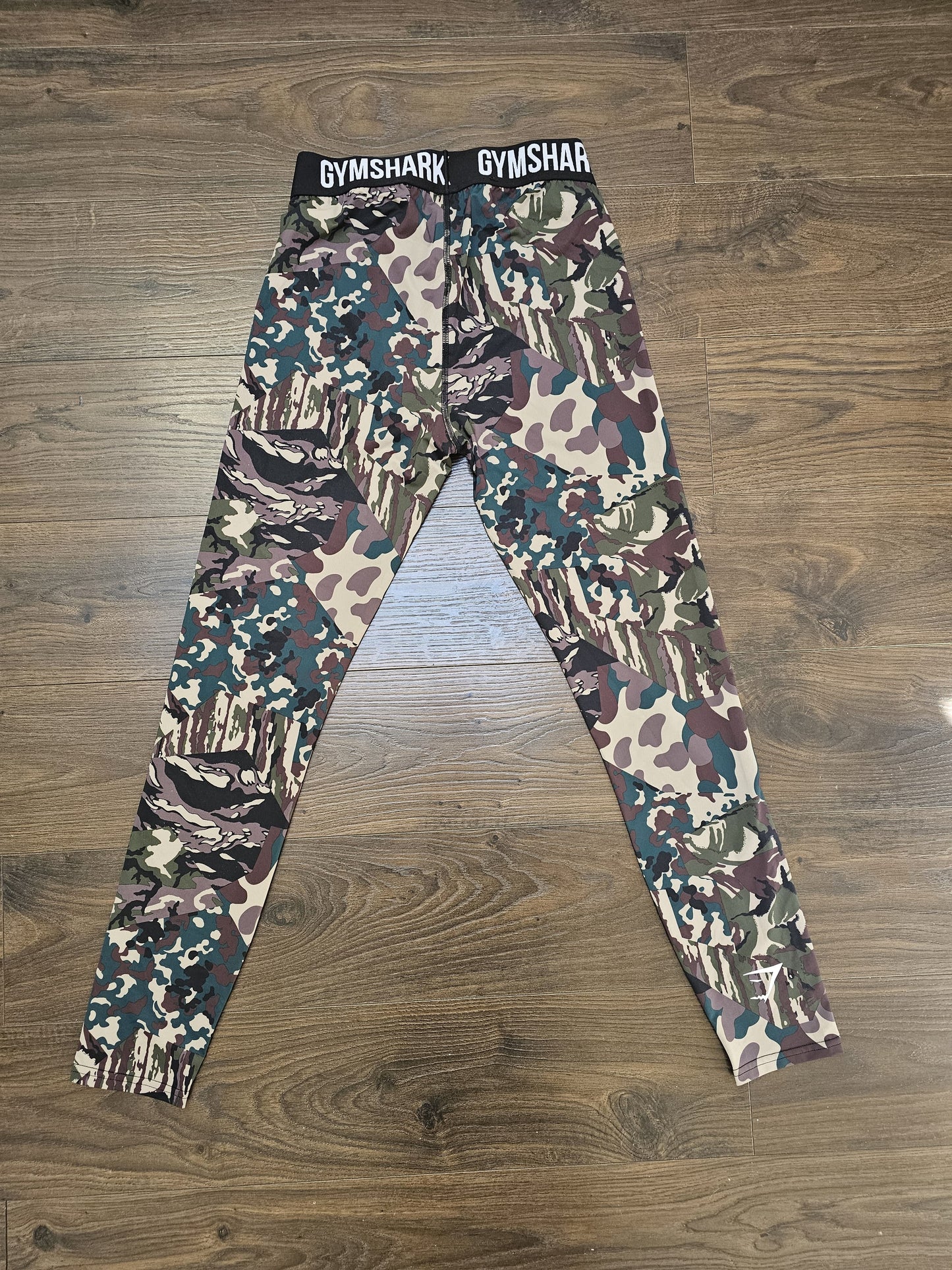 Gym Shark Womens Leggings Bundle x 3 - Camo/Peach/Orange - M/Medium