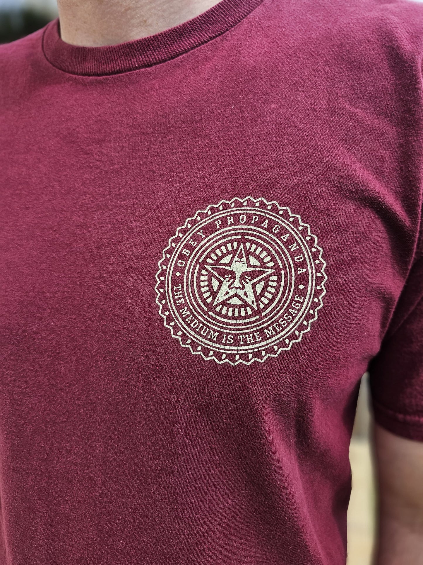 Mens/Unisex Obey Propaganda OX Blood Printed Short Sleeve T-Shirt - L/Large