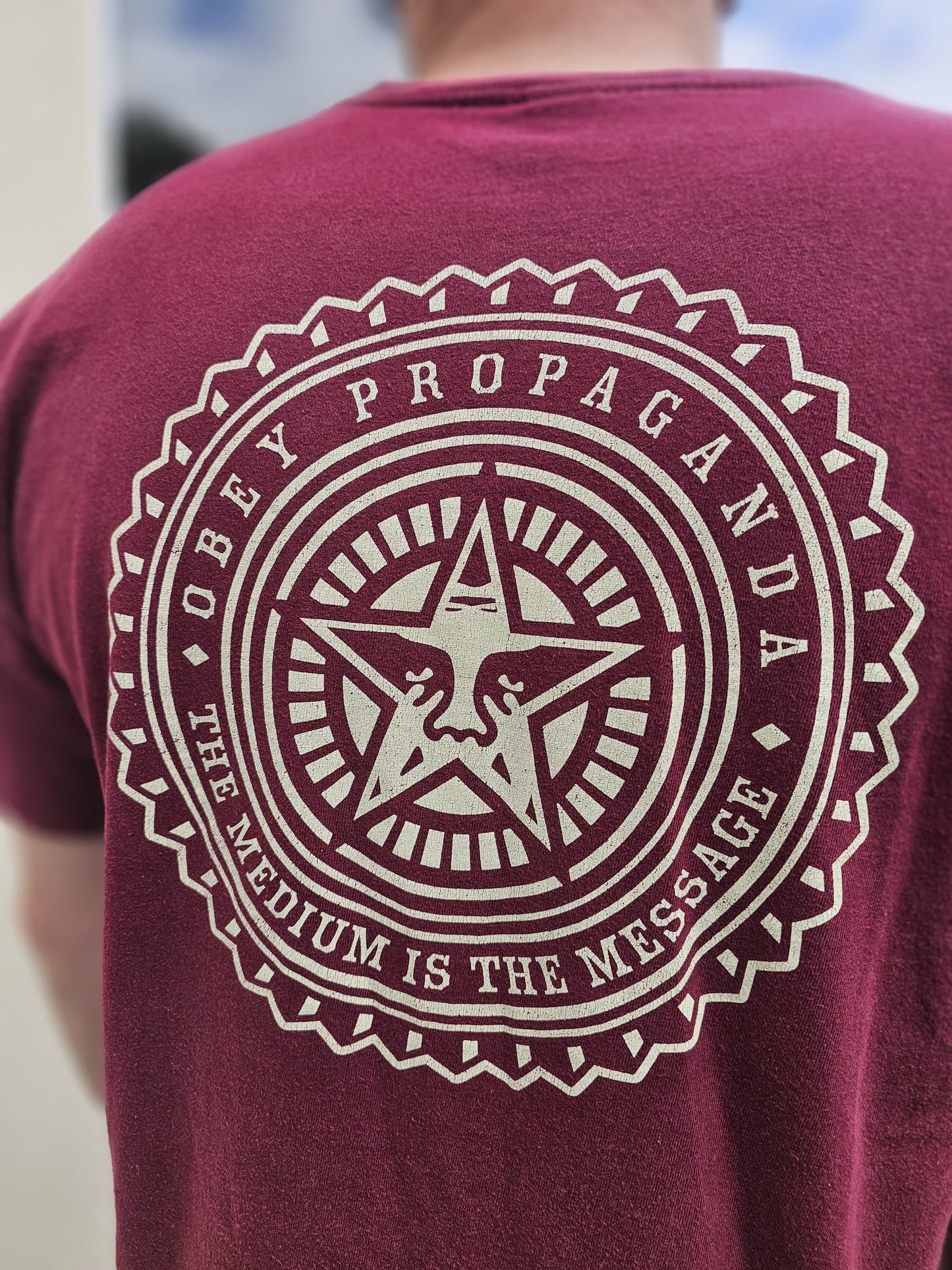 Mens/Unisex Obey Propaganda OX Blood Printed Short Sleeve T-Shirt - L/Large