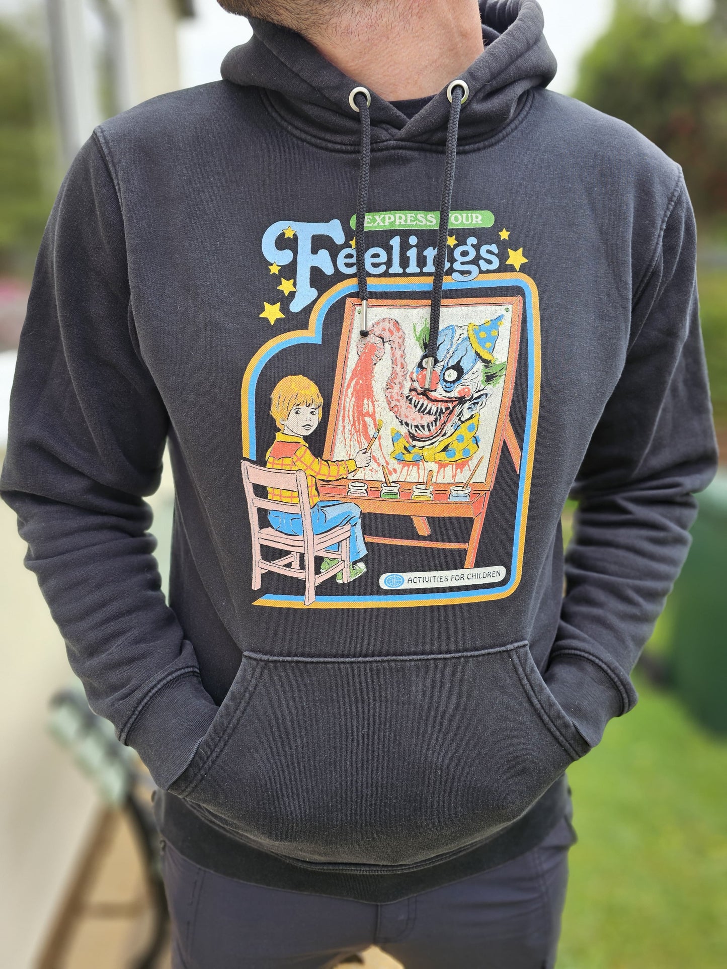 Thread Heads 'Express Your Feelings' Black Pullover Hoodie - M/L Clown
