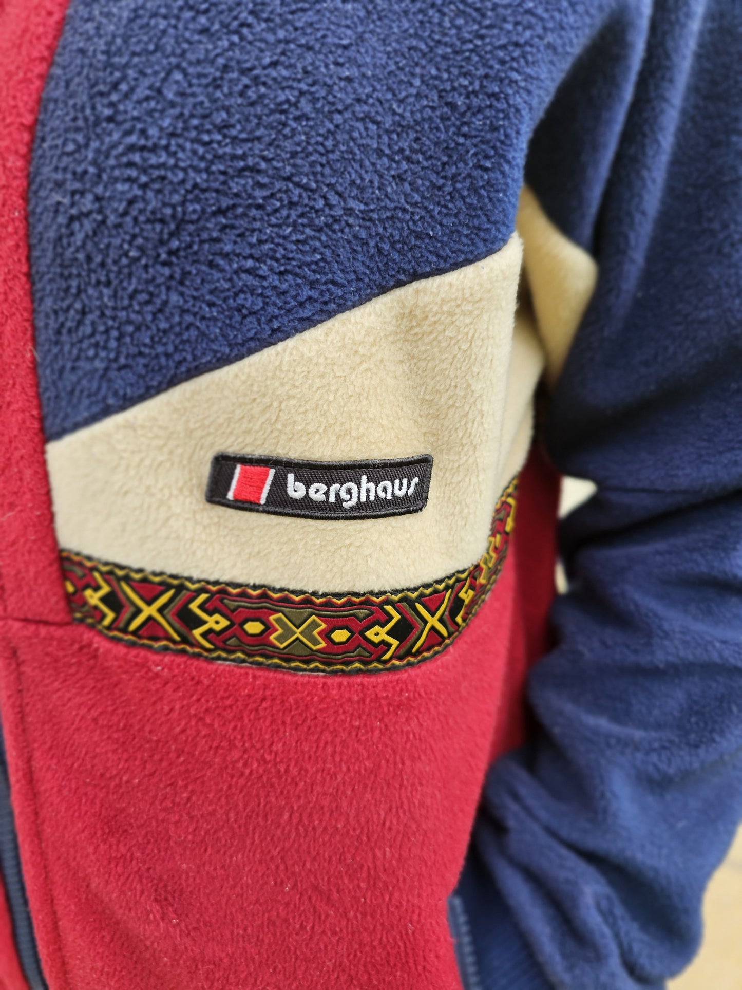 Berghaus Unisex Tramantana 91 Full Zip Fleece Jacket - Blue/Red - XS/Extra Small