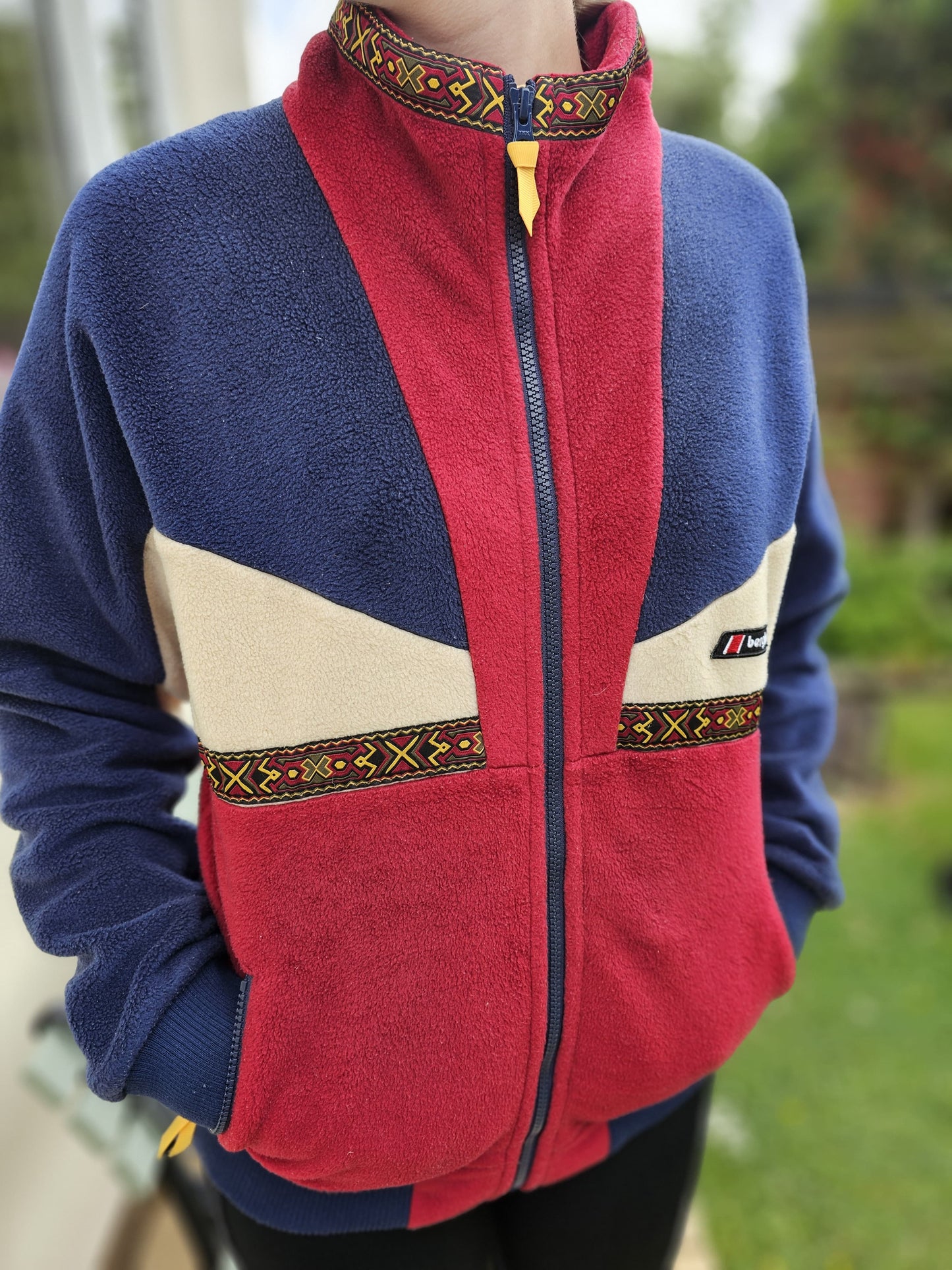 Berghaus Unisex Tramantana 91 Full Zip Fleece Jacket - Blue/Red - XS/Extra Small