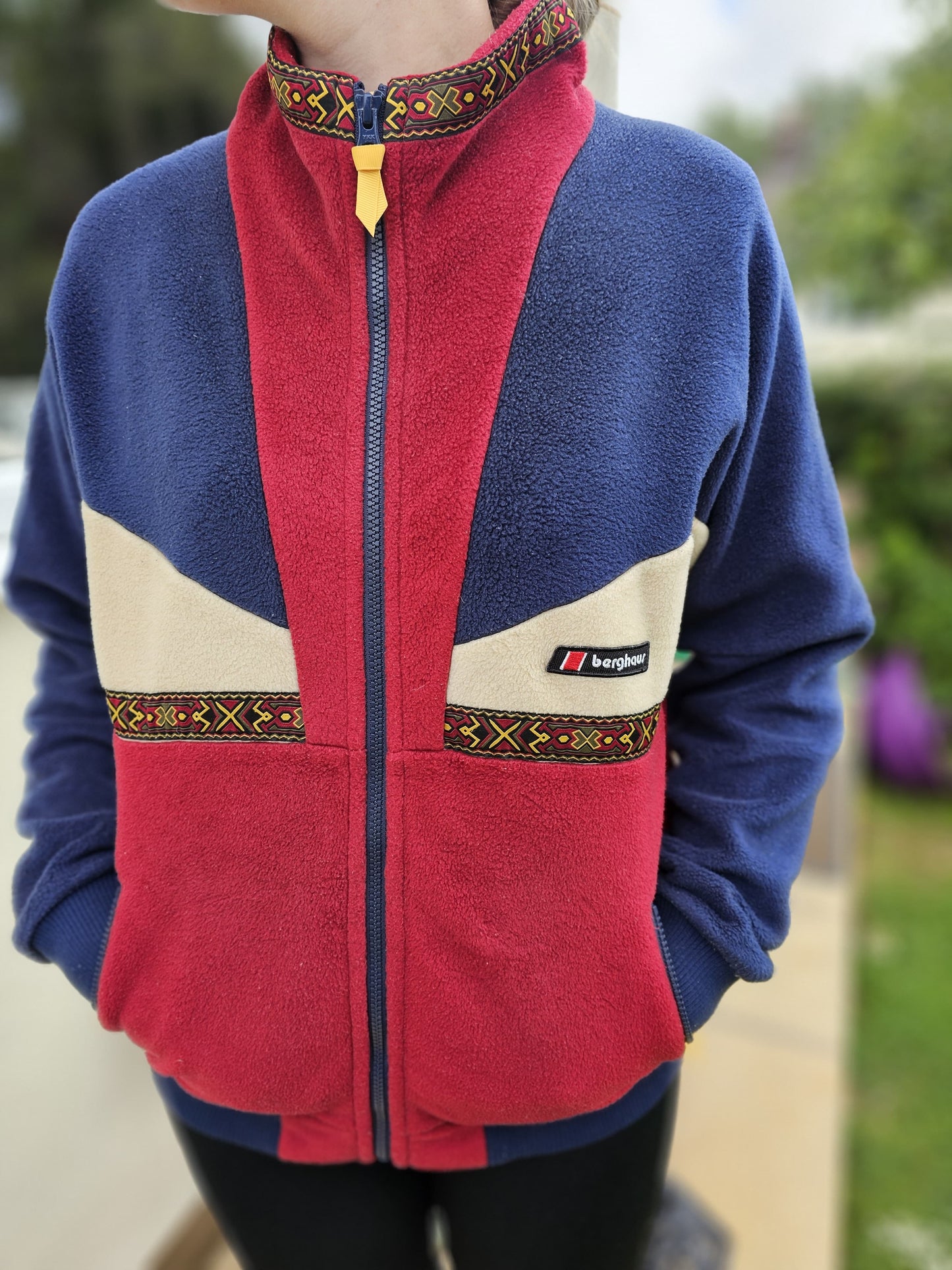 Berghaus Unisex Tramantana 91 Full Zip Fleece Jacket - Blue/Red - XS/Extra Small