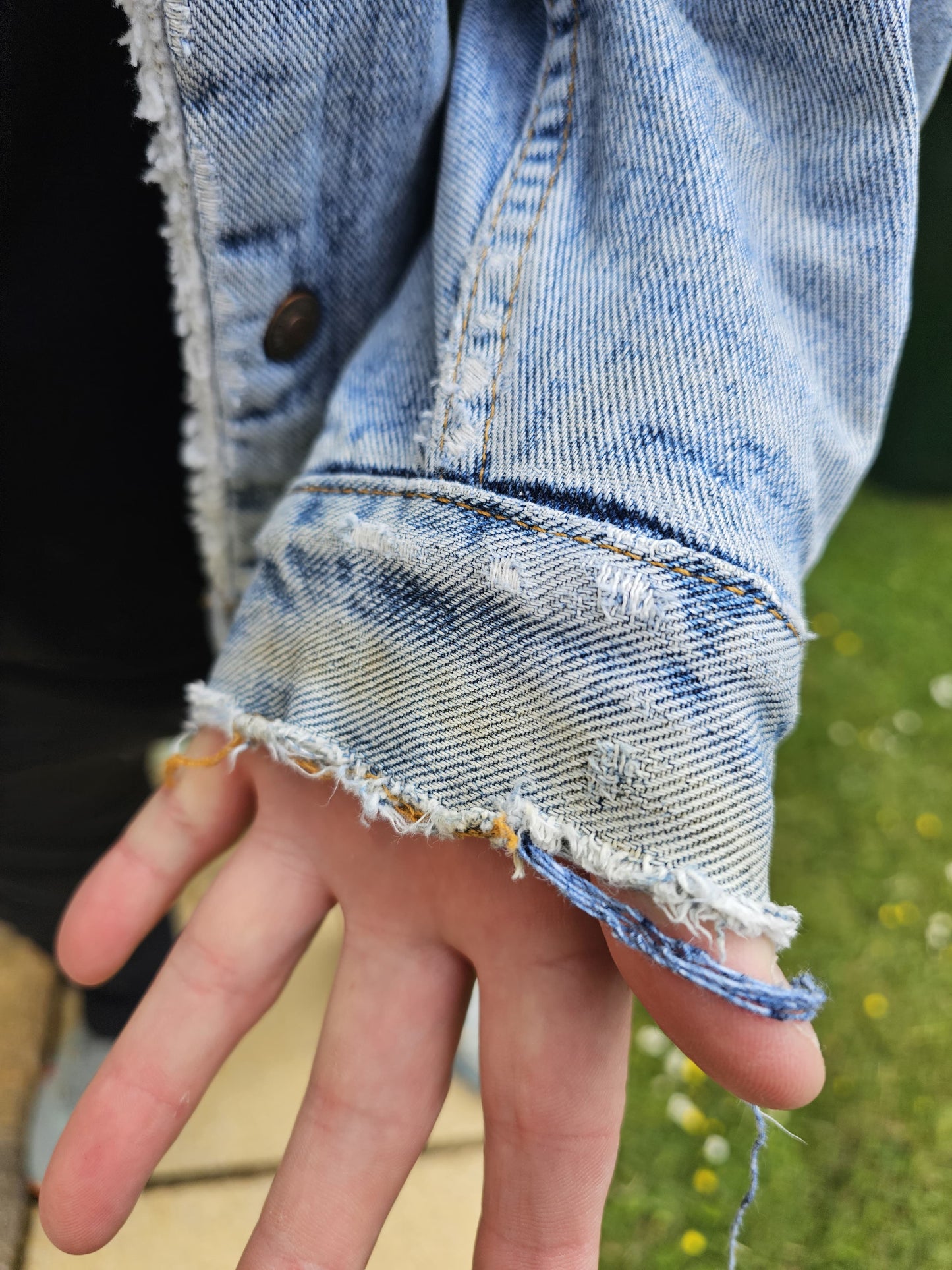 Vintage 1990's Levi's Light Blue Denim Sherpa Unisex Jacket - M/Medium