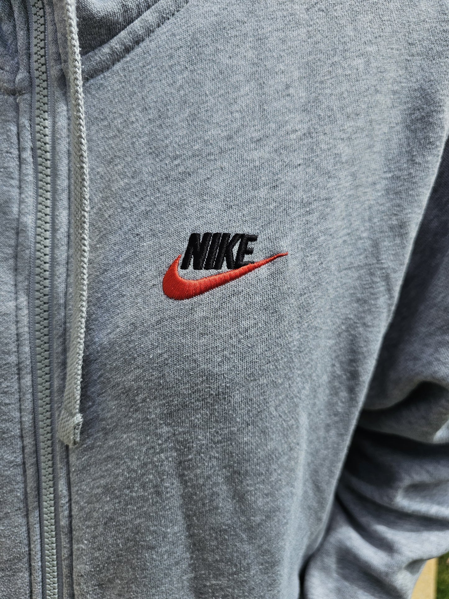 Nike Full Zip Grey Hooded Hoodie Sweat Jacket - S/Small