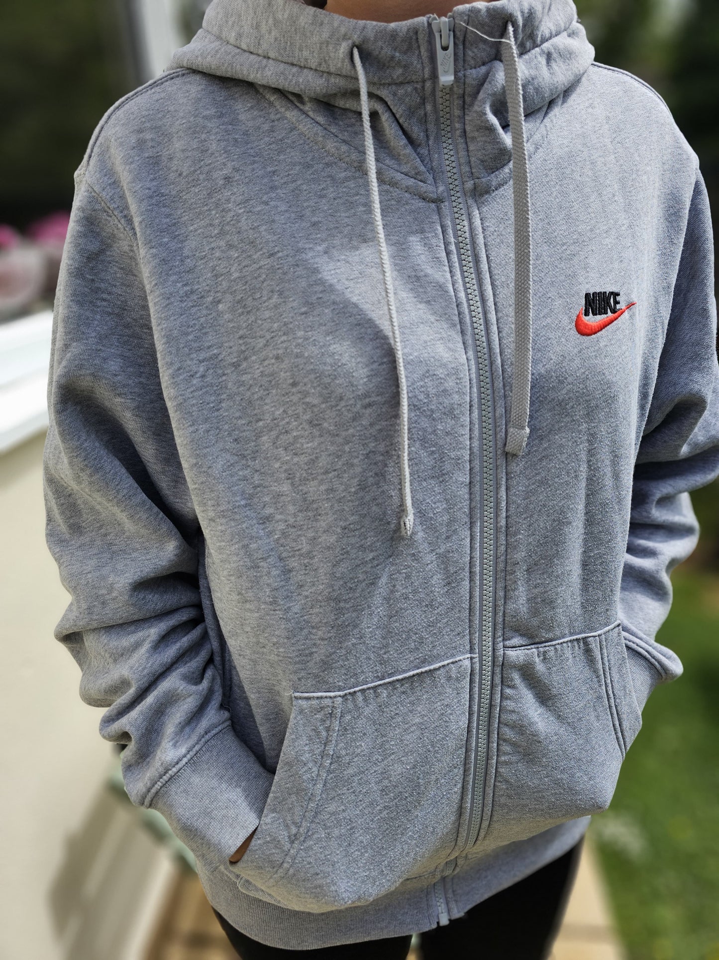 Nike Full Zip Grey Hooded Hoodie Sweat Jacket - S/Small