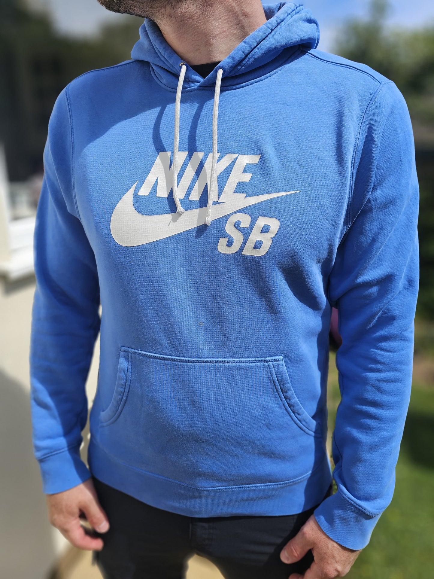 Nike SB Skateboarding Blue Big Spellout Unisex Hoodie - M/Medium