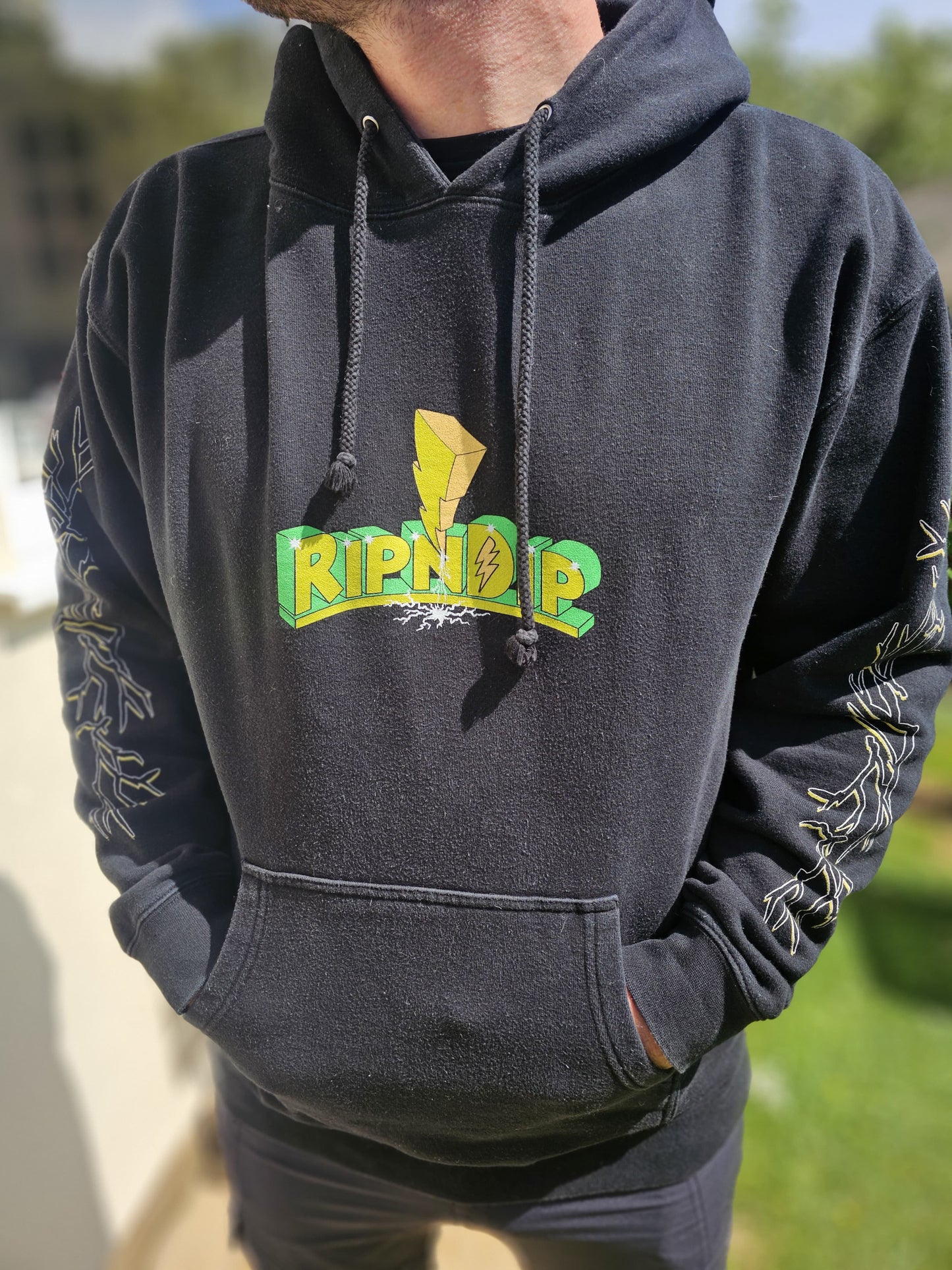 Ripndip Black Pullover Alien Motorbike Power Nerm Hoodie - L/Large