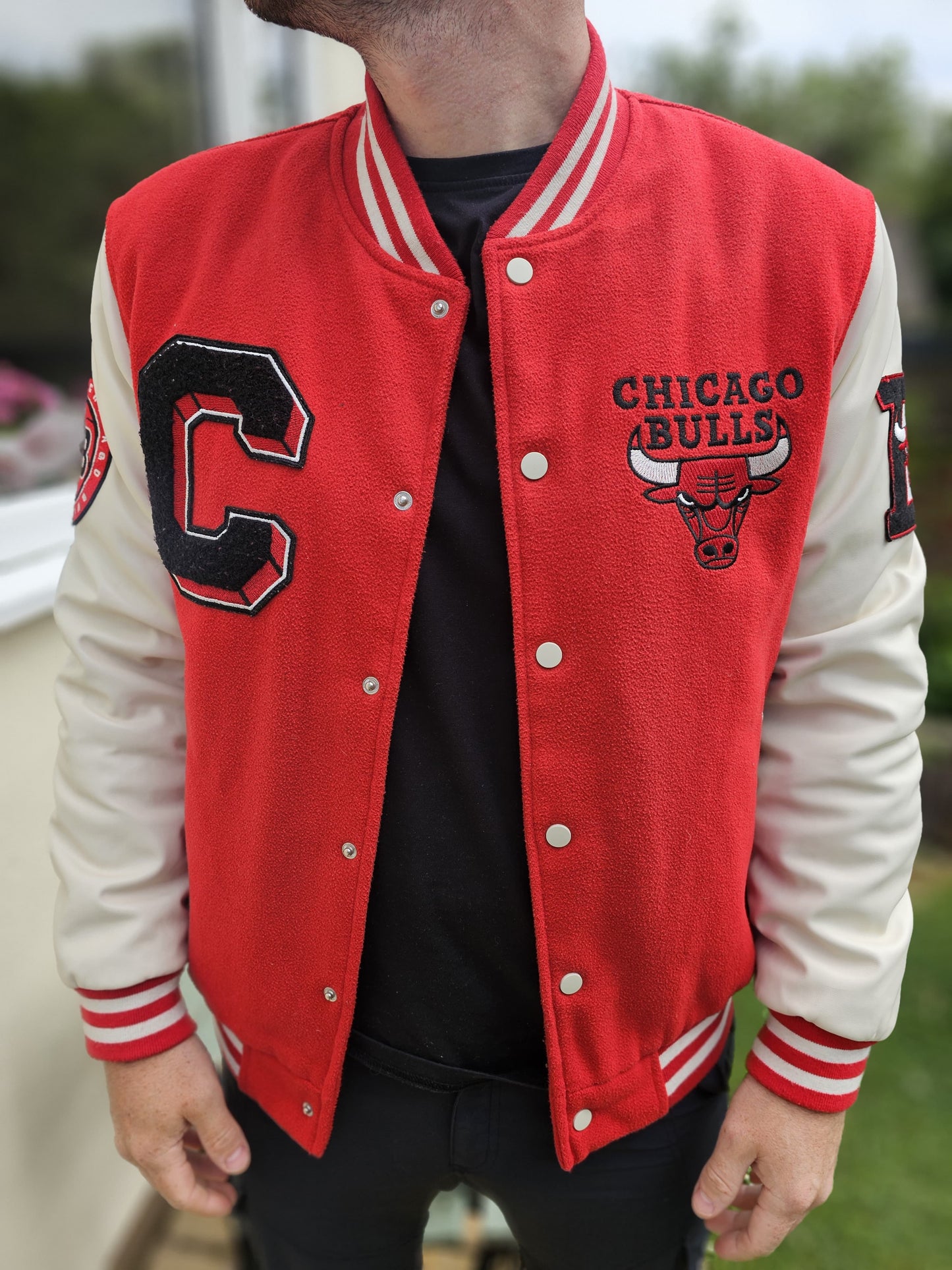 Chicago Bulls NBA Red/White Varsity Style Jacket - M/Medium L/Large
