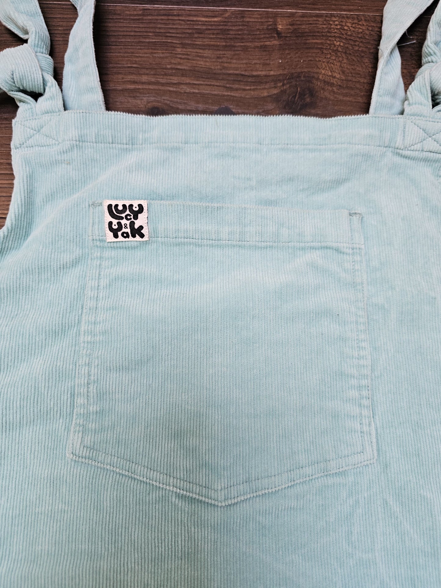 Lucy & Yak Turquoise Corduroy Pinafore Dungarees Style Dress - UK 12