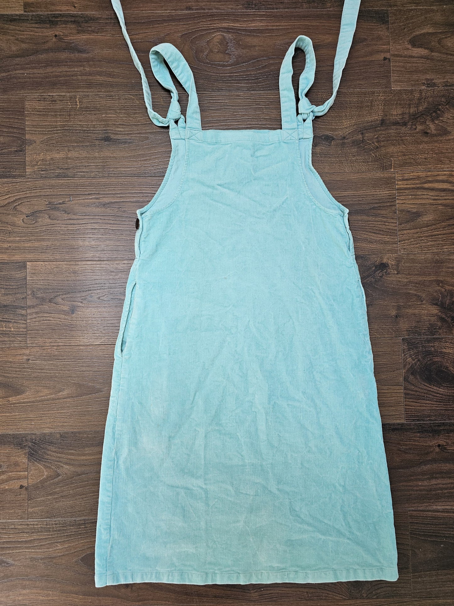 Lucy & Yak Turquoise Corduroy Pinafore Dungarees Style Dress - UK 12