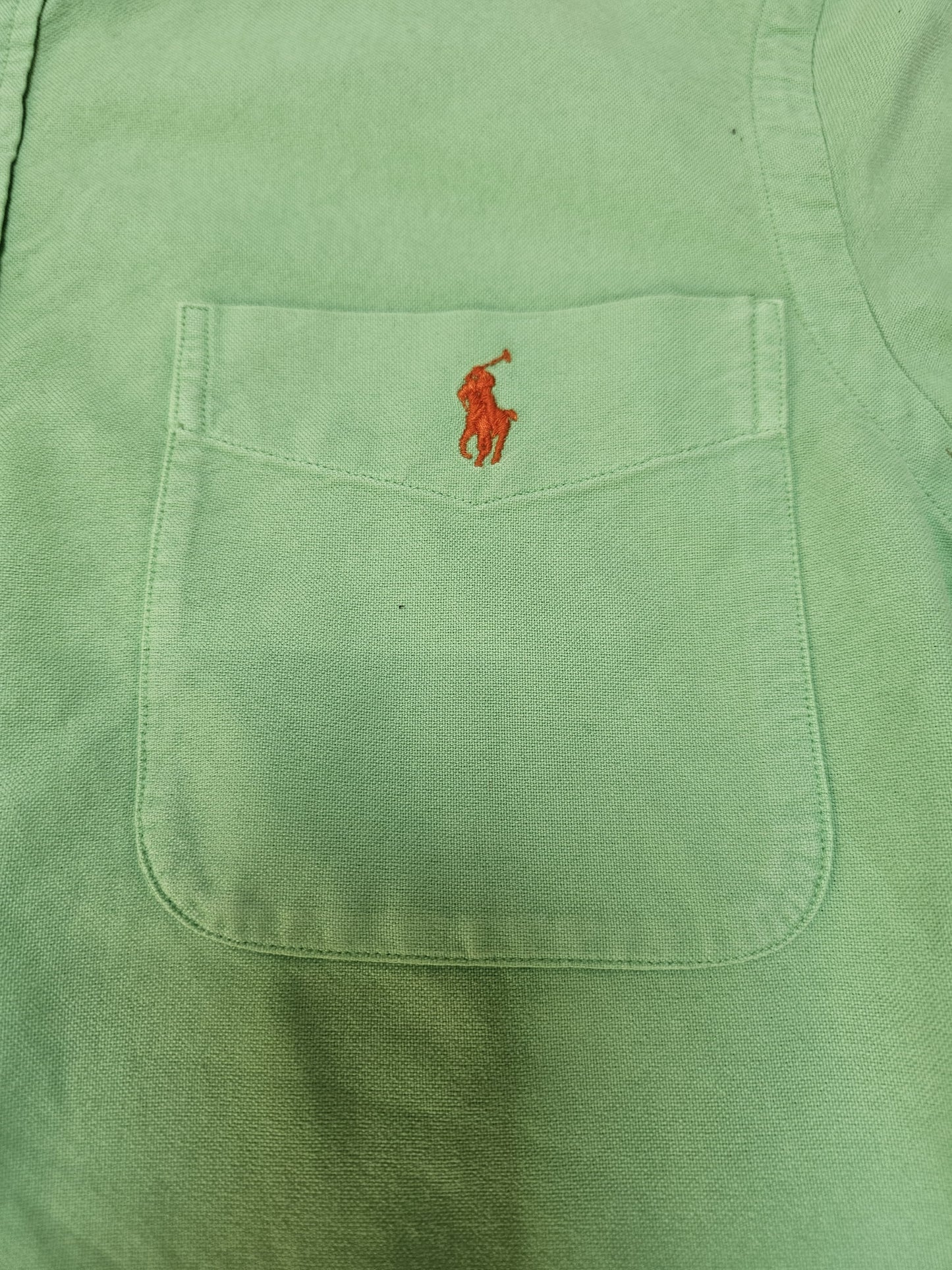 Mens Ralph Lauren Light Green Button Up Slim Fit Collared Shirt - S/Small