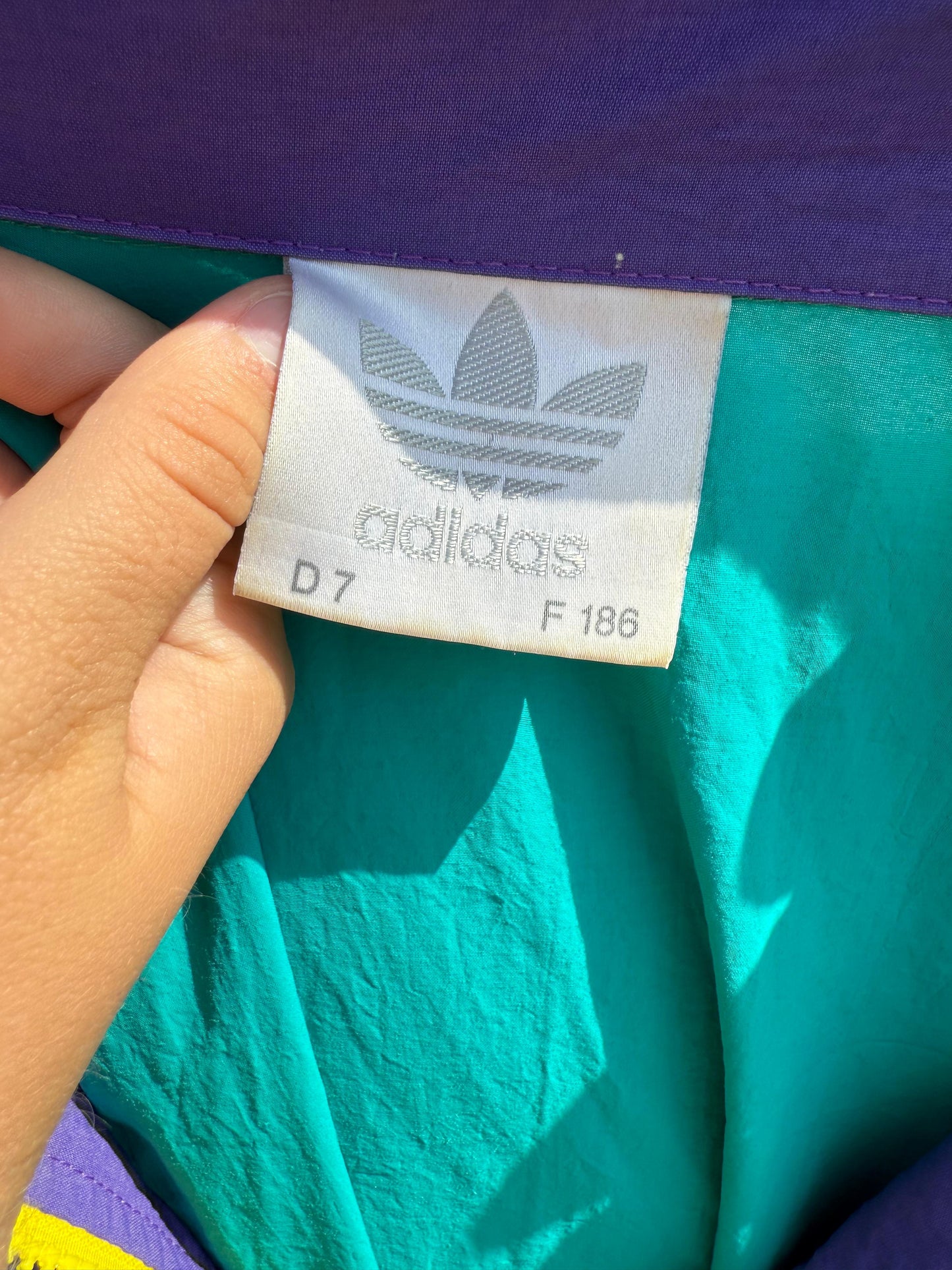 Vintage Adidas Tiki Style Full Zip Windbreaker Track Jacket 80s 90 - L/Large