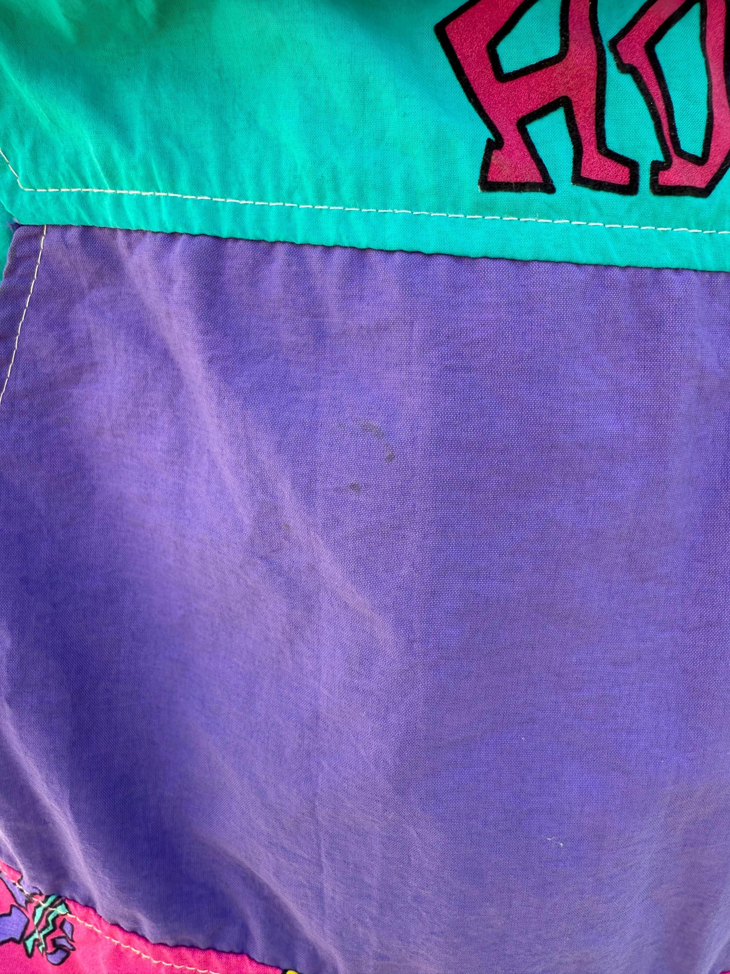 Vintage Adidas Tiki Style Full Zip Windbreaker Track Jacket 80s 90 - L/Large