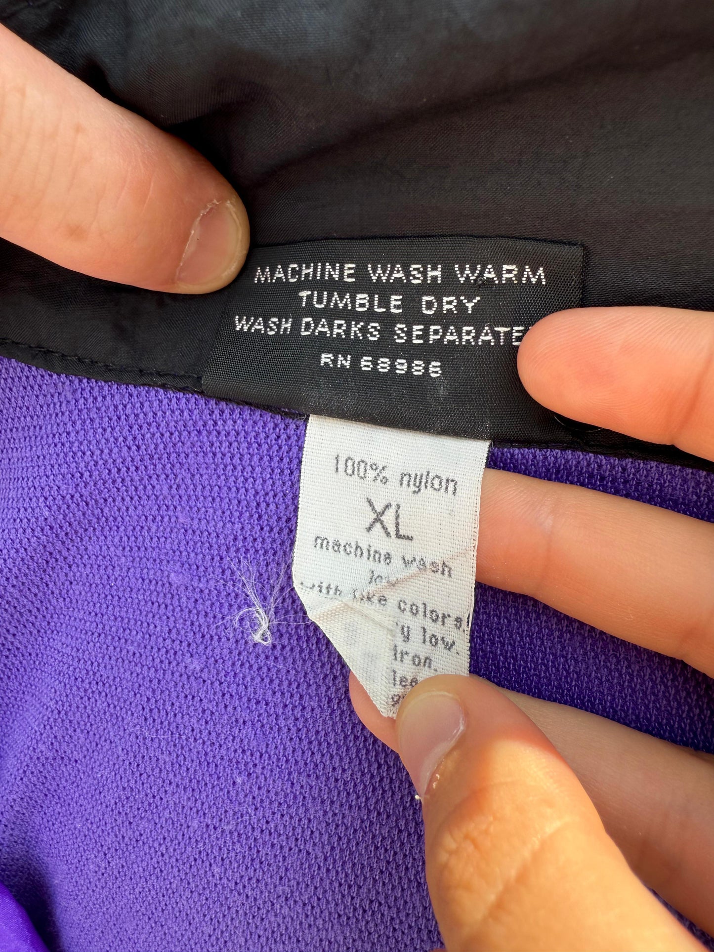 Vintage Saucony Made In USA Unisex Track Jacket Windbreaker Purple - XL/Extra Large