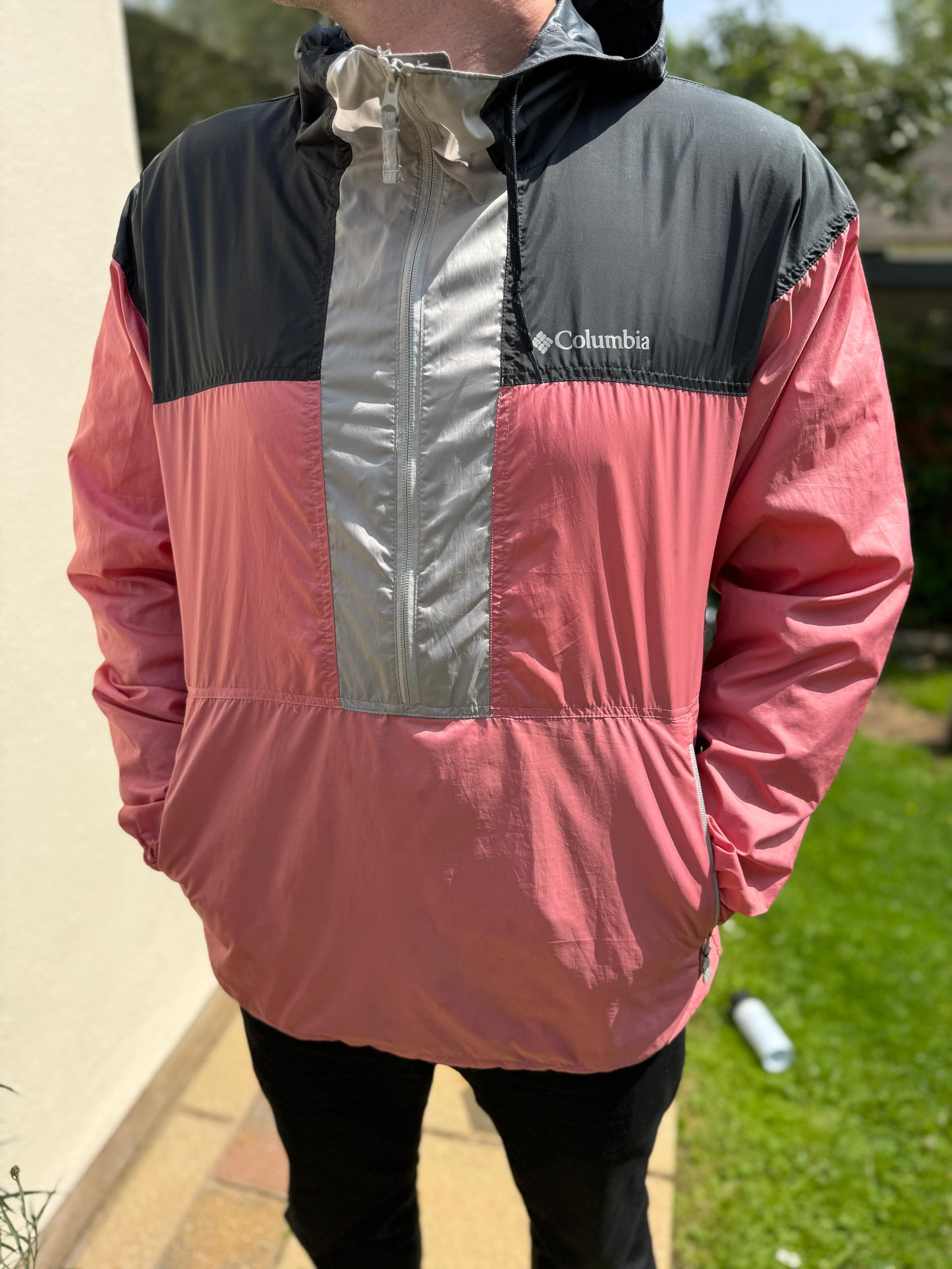 Columbia Pullover Hooded Windbreaker Jacket Multicolour - L/Large