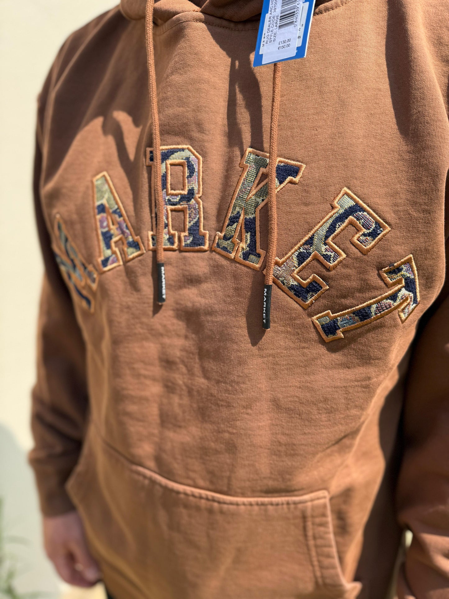 Brand New Market Spellout Brown Pullover Hoodie - L/Large