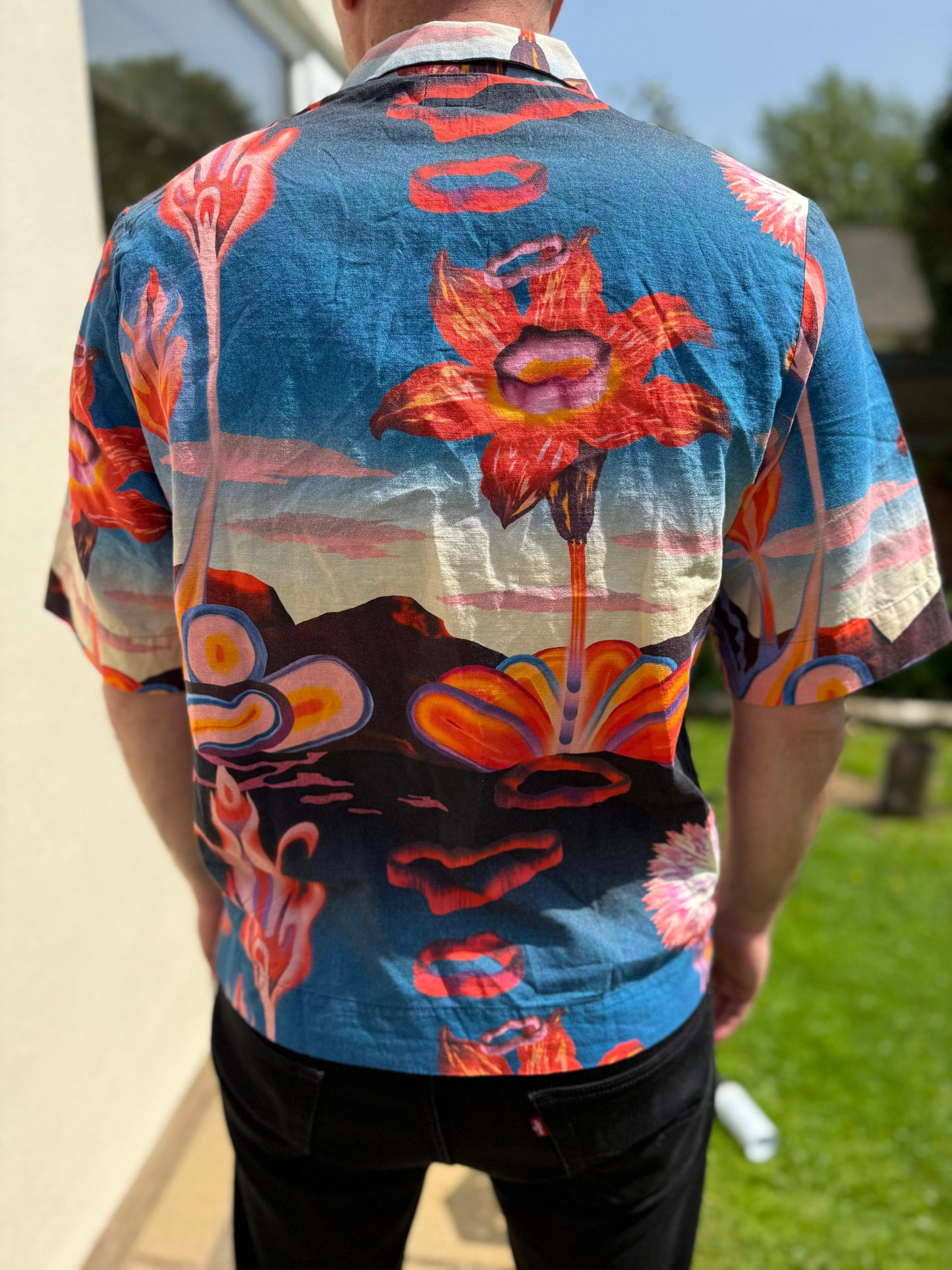 Brand New Mens EDWIN Japan Short Sleeve Floral Shirt RRP £130 - M/Medium