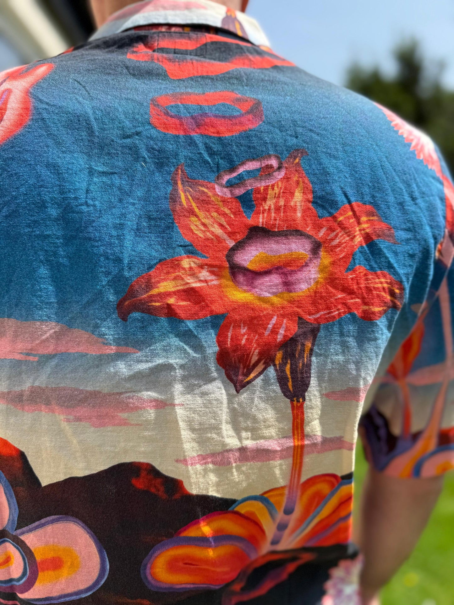 Brand New Mens EDWIN Japan Short Sleeve Floral Shirt RRP £130 - M/Medium