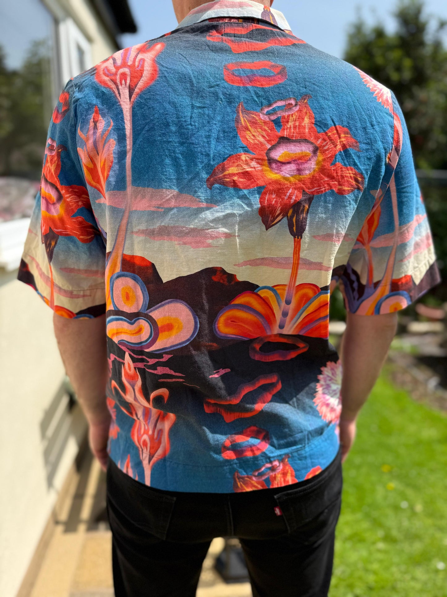 Brand New Mens EDWIN Japan Short Sleeve Floral Shirt RRP £130 - M/Medium