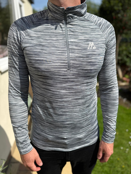 Montirex Grey 1/4 Zip Long Sleeve Pullover Top - M/Medium