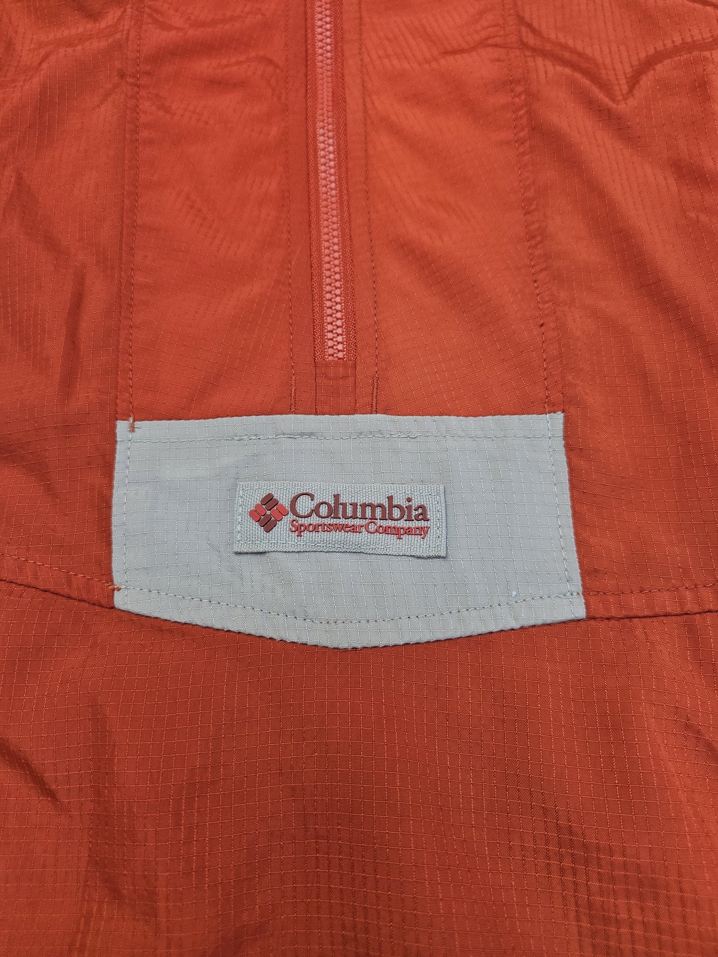 Mens Columbia 1/2 Zip Windbreaker Pullover Jacket & Wind Pants Orange- M/Medium/30