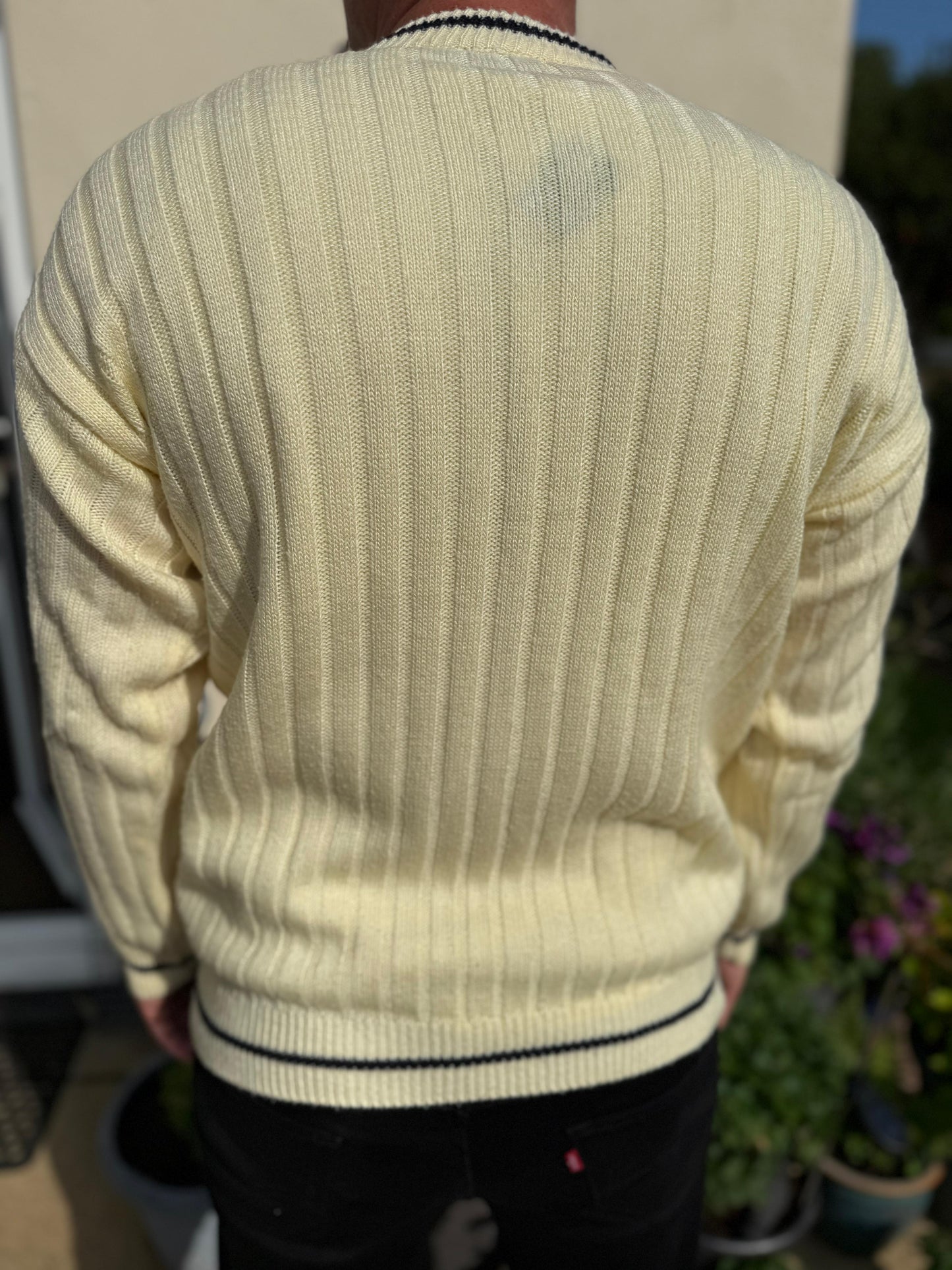 Diesel Cream Y2K Pullover Knitted Embroidered Jumper - L/Large