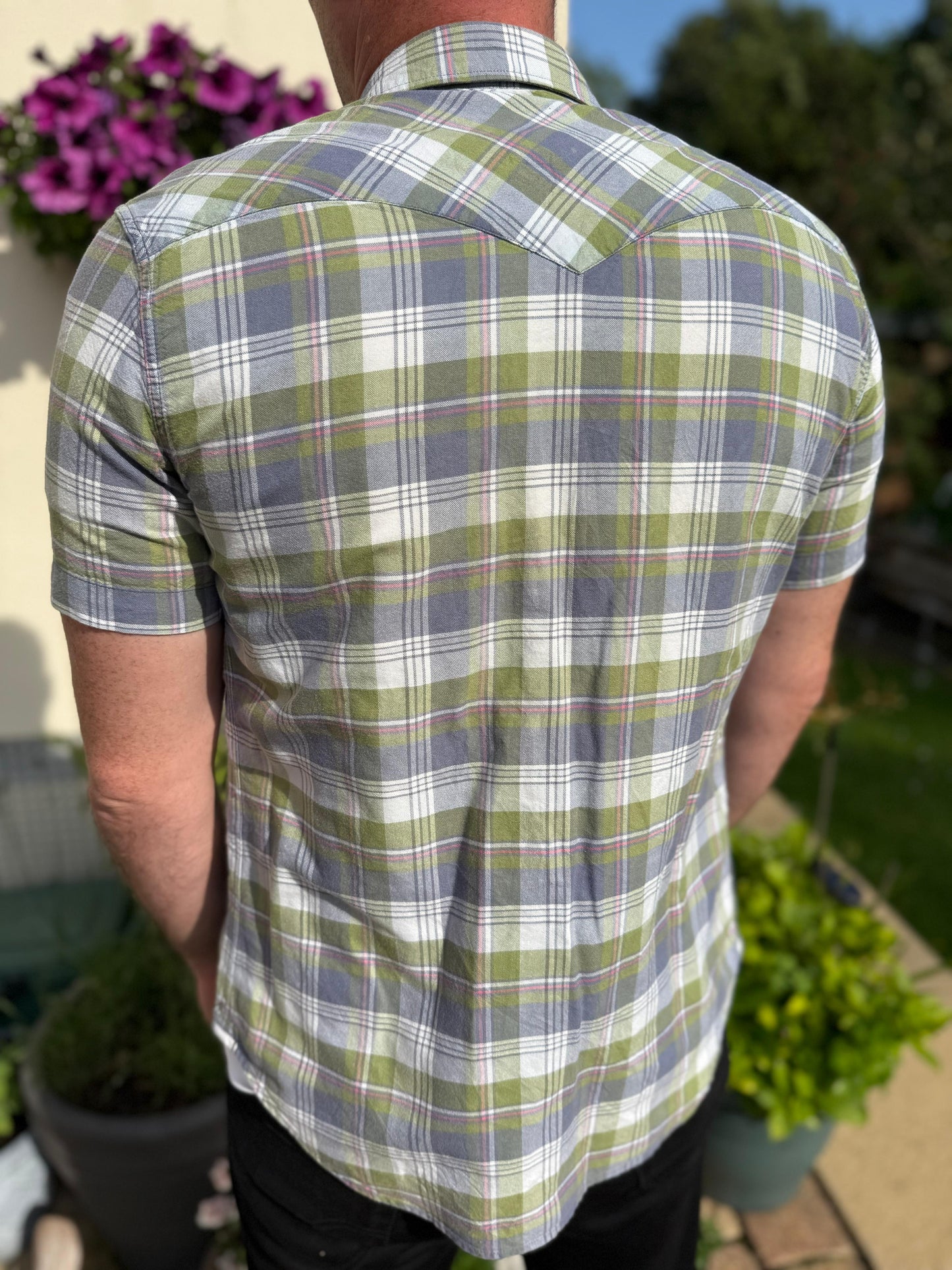 Mens Levi's Short Sleeve Slim Fit Check Checkered Shirt - M/Medium