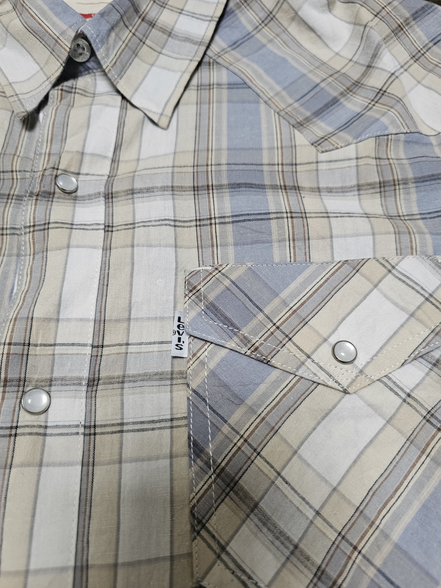 Mens Levi's Long Sleeve Check Checkered Shirt/Over Shirt - M/Medium