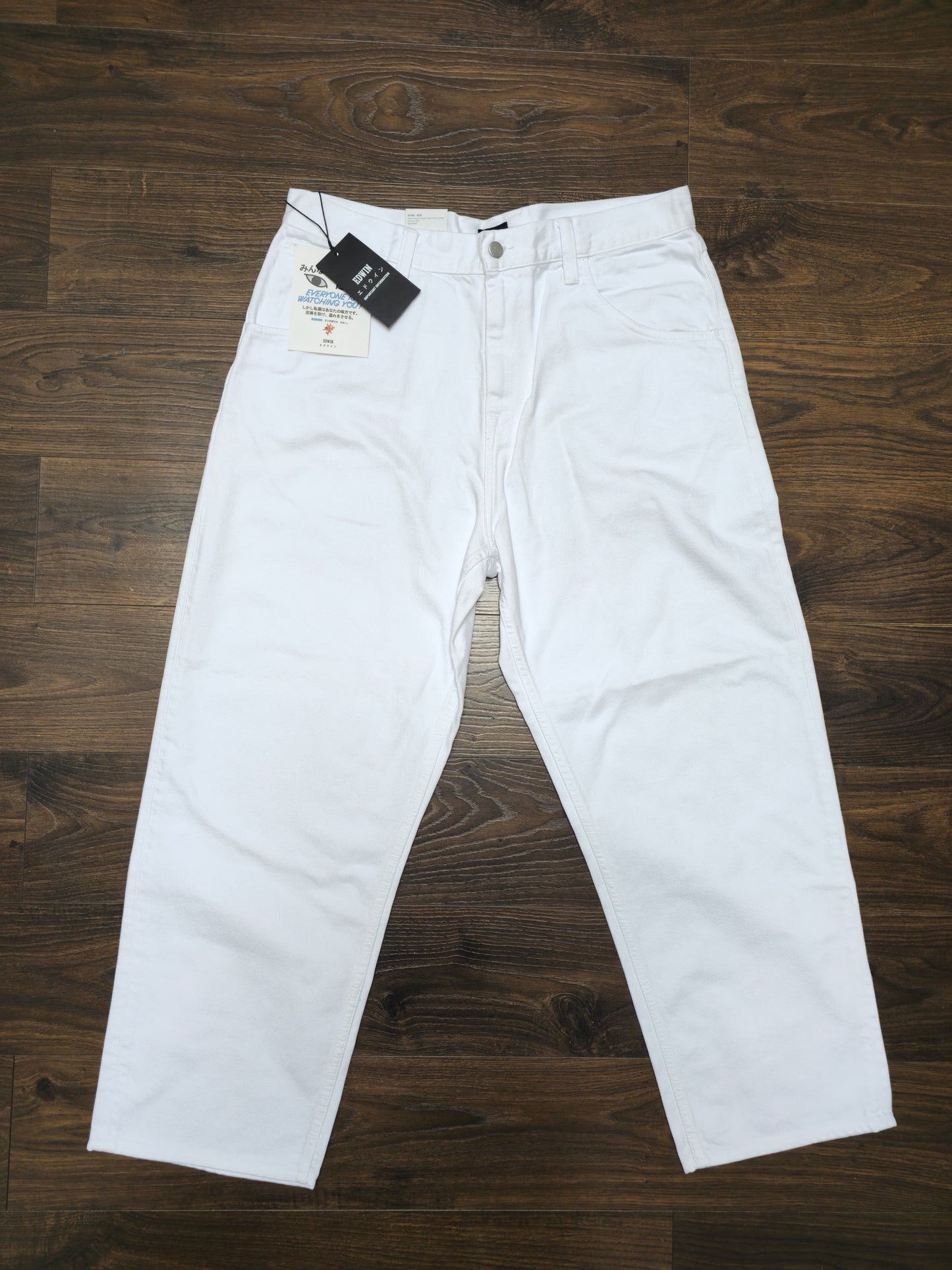Mens EDWIN Japan Smart Casual White Embroidered Jeans  - RRP £120 - New With Tags