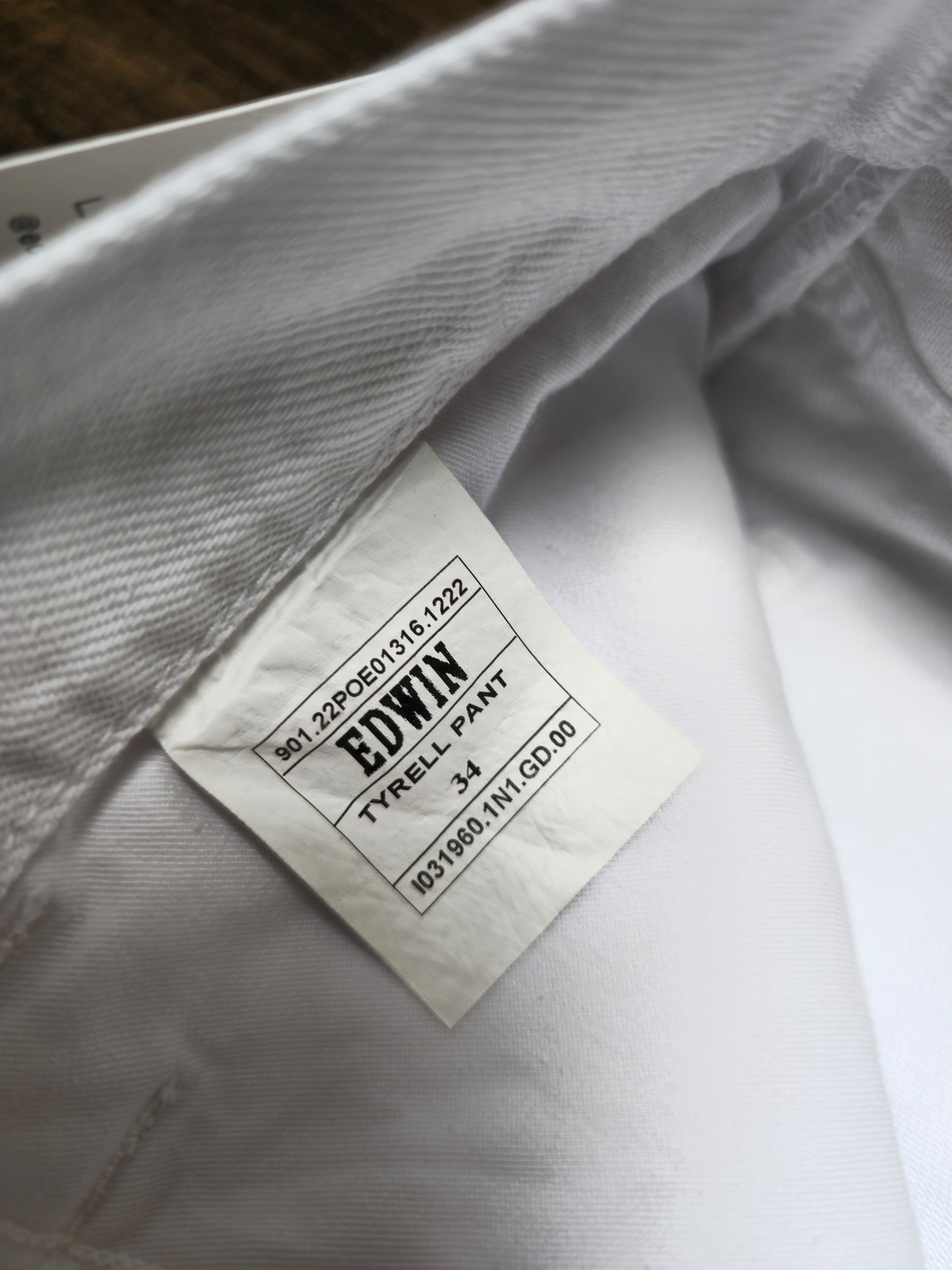 Mens EDWIN Japan Smart Casual White Embroidered Jeans  - RRP £120 - New With Tags