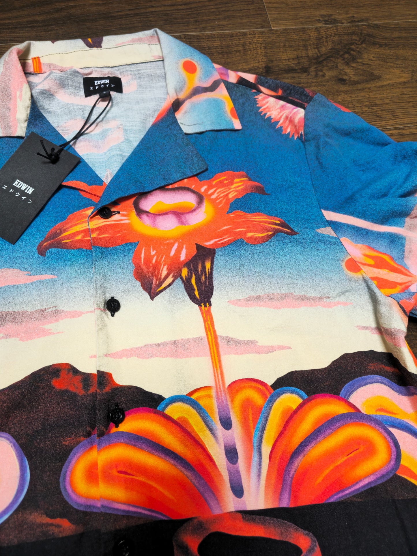 Brand New Mens EDWIN Japan Short Sleeve Floral Shirt RRP £130 - S/Small