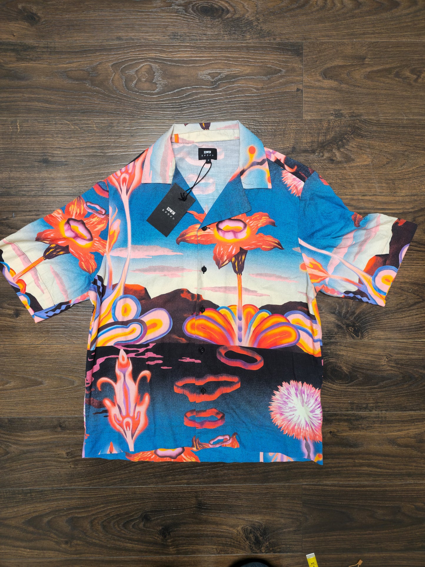 Brand New Mens EDWIN Japan Short Sleeve Floral Shirt RRP £130 - S/Small
