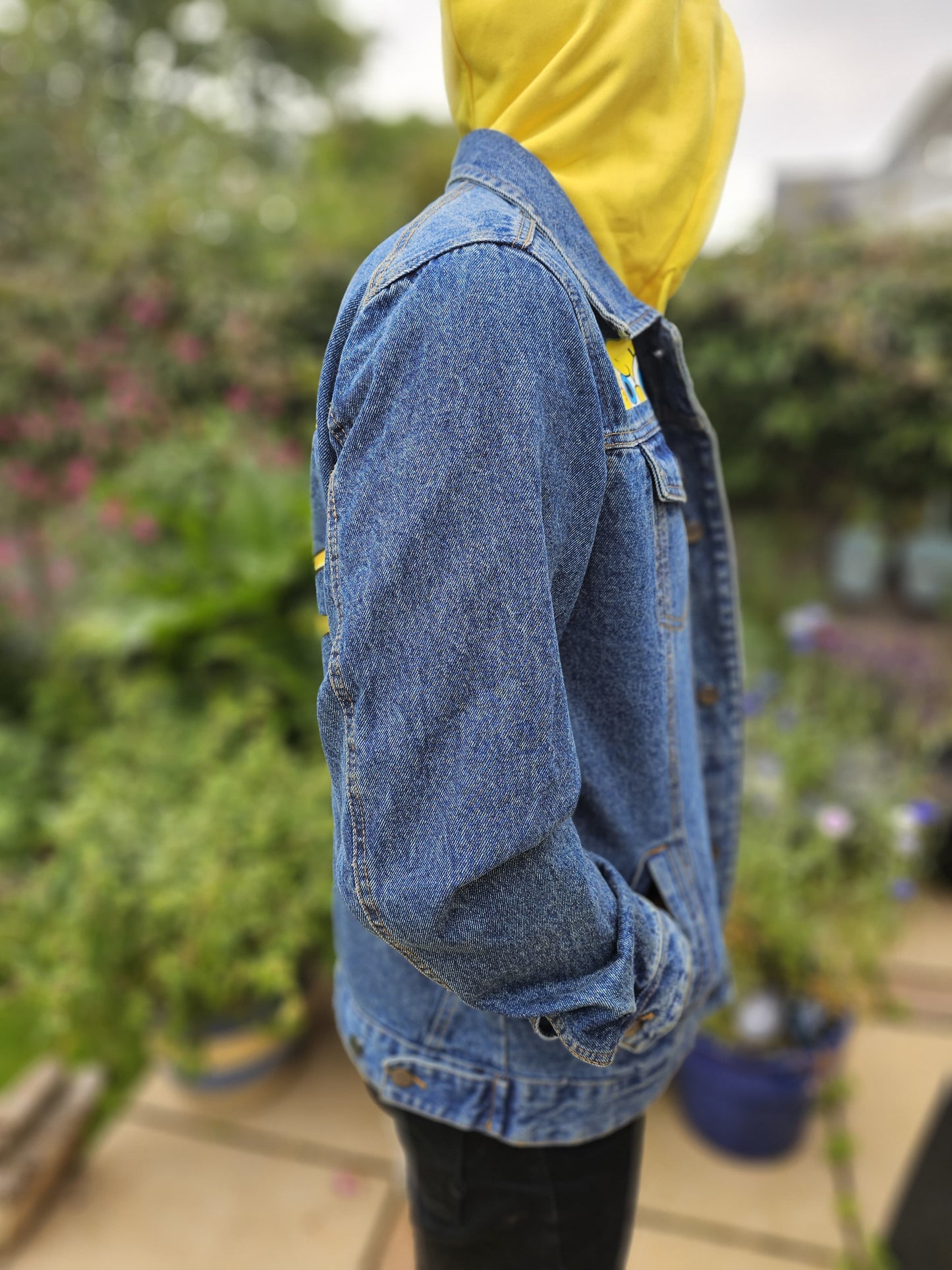 Rare Members Only X Nickelodeon X Sponge Bob Hoodie Denim Jacket - L/Large
